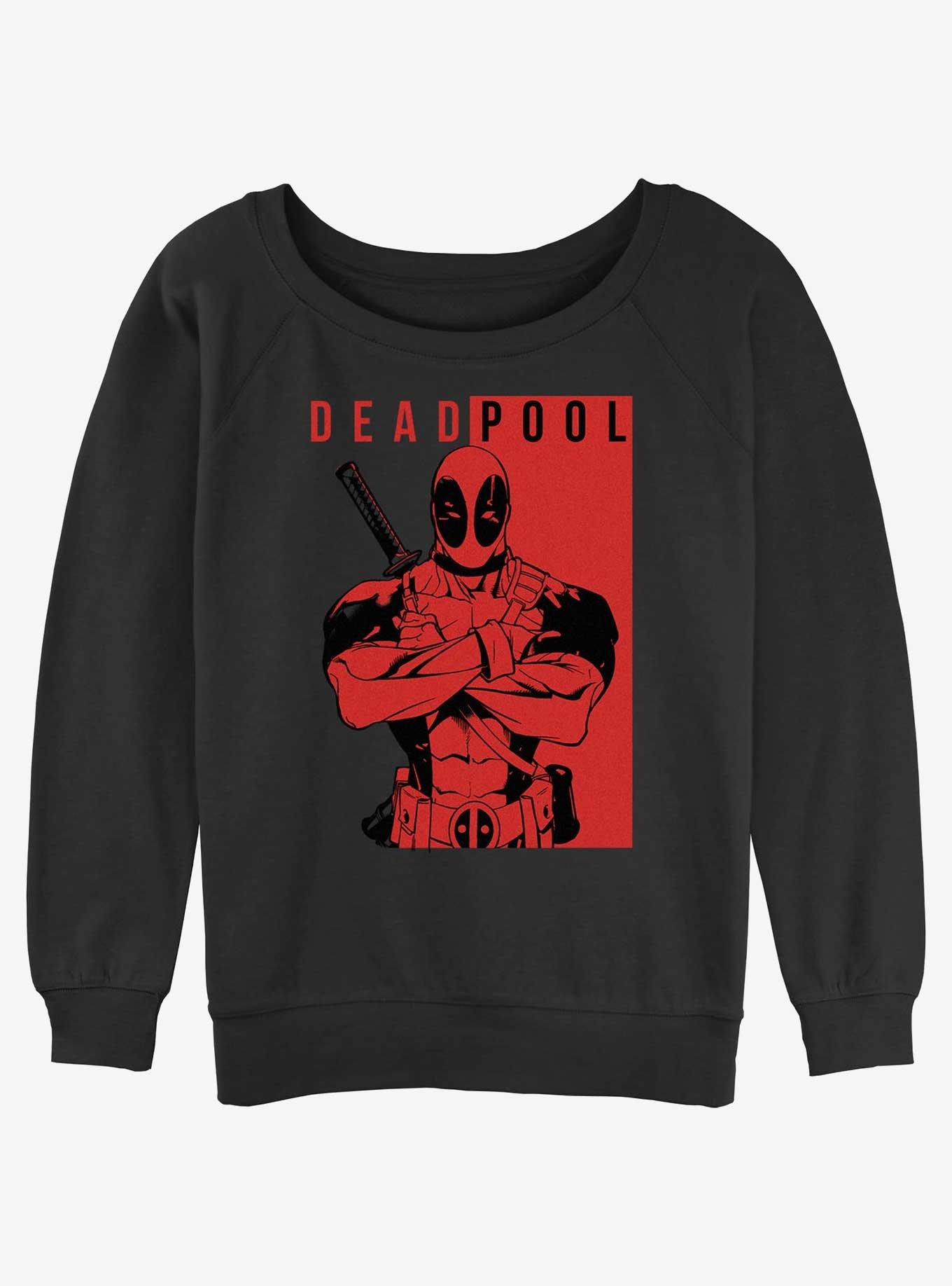 Marvel Deadpool Police Girls Slouchy Sweatshirt, BLACK, hi-res
