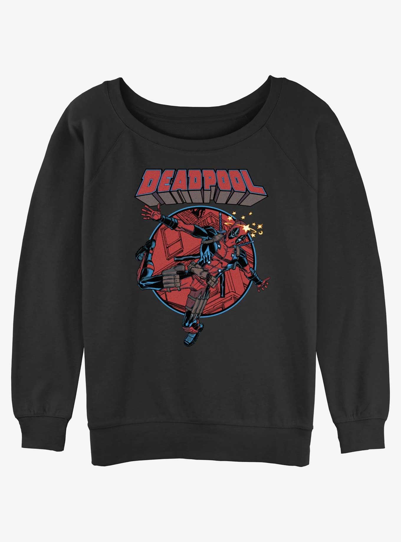 Marvel Deadpool Falling Dummy Girls Slouchy Sweatshirt, , hi-res