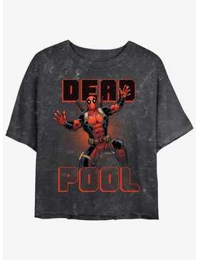 Marvel Deadpool Jazz Hands Merc Girls Mineral Wash Crop T-Shirt, , hi-res