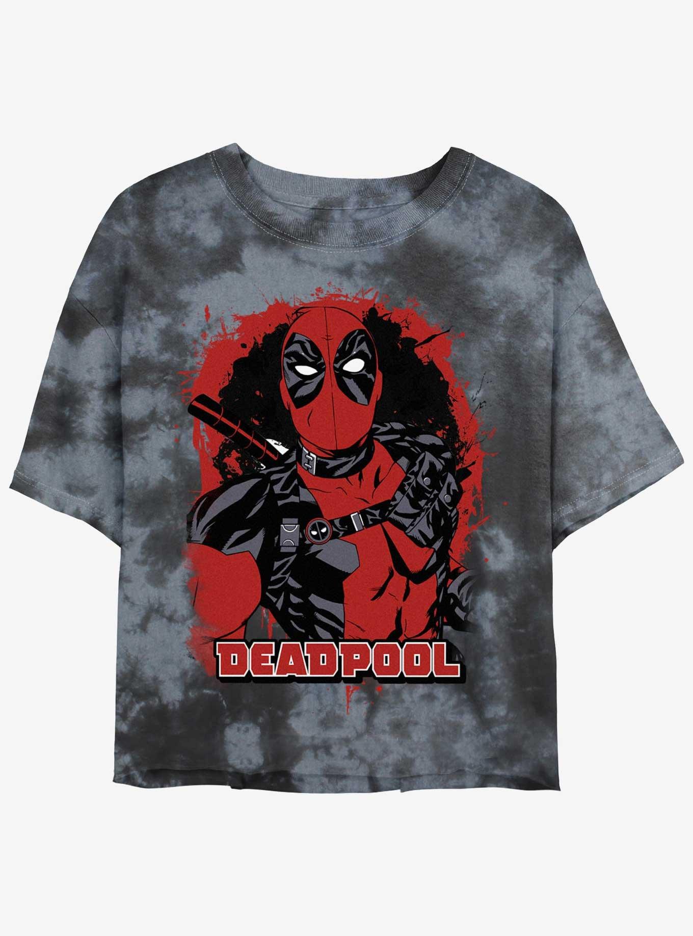 Marvel Deadpool Painted Merc Girls Tie-Dye Crop T-Shirt, , hi-res