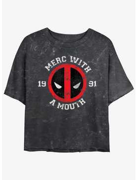 Marvel Deadpool Merc With A Mouth Girls Mineral Wash Crop T-Shirt, , hi-res