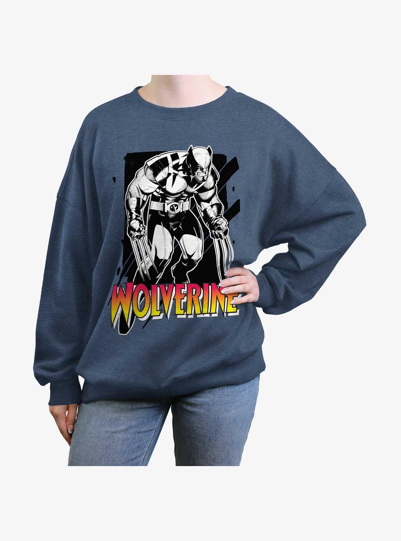 Wolverine Claw Marks Girls Oversized Sweatshirt, BLACK, hi-res