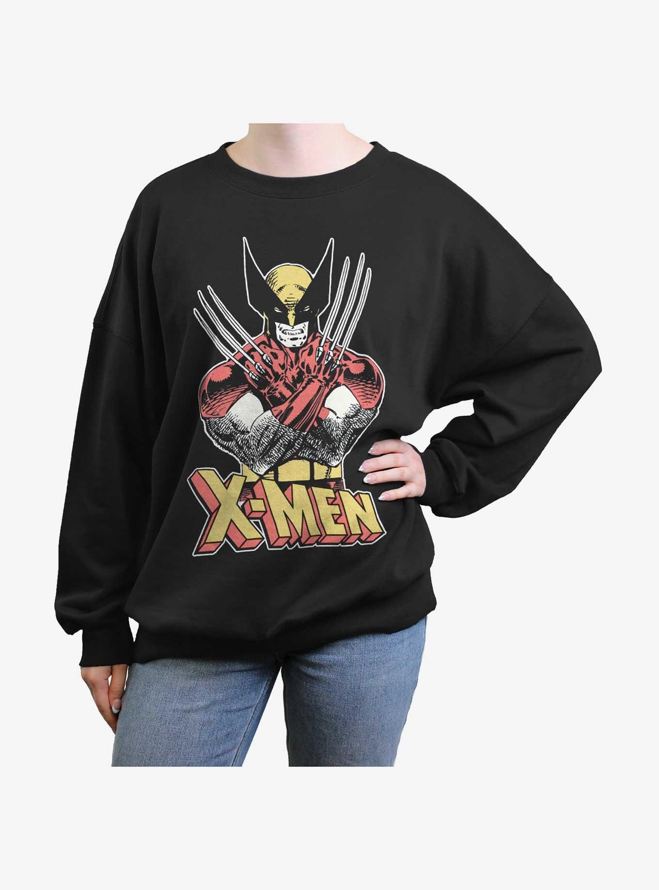 Wolverine Vintage Wolverine Girls Oversized Sweatshirt, BLACK, hi-res