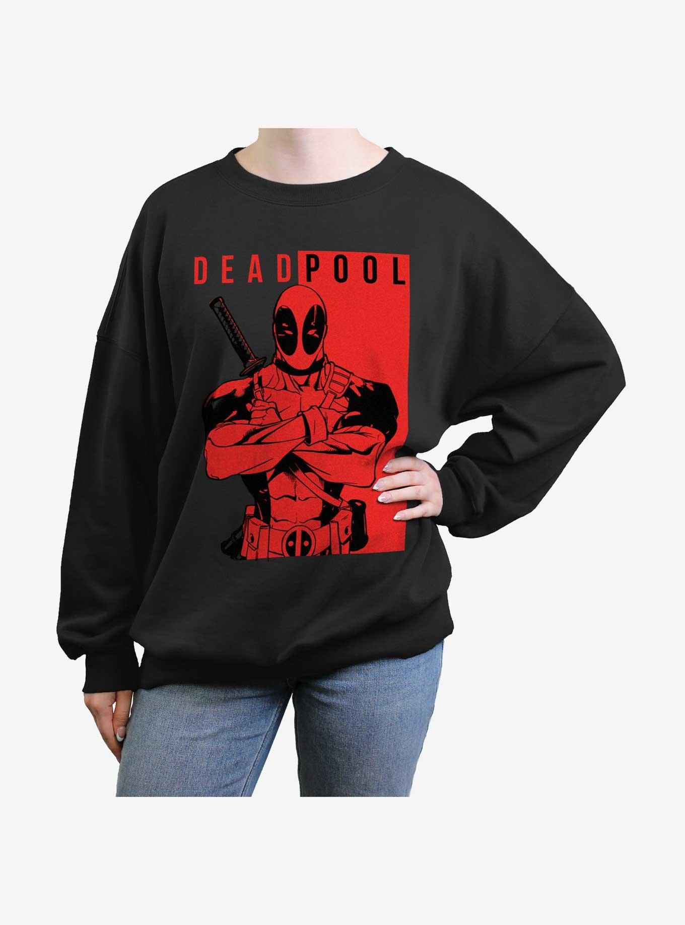 Marvel Deadpool Police Girls Oversized Sweatshirt, BLACK, hi-res