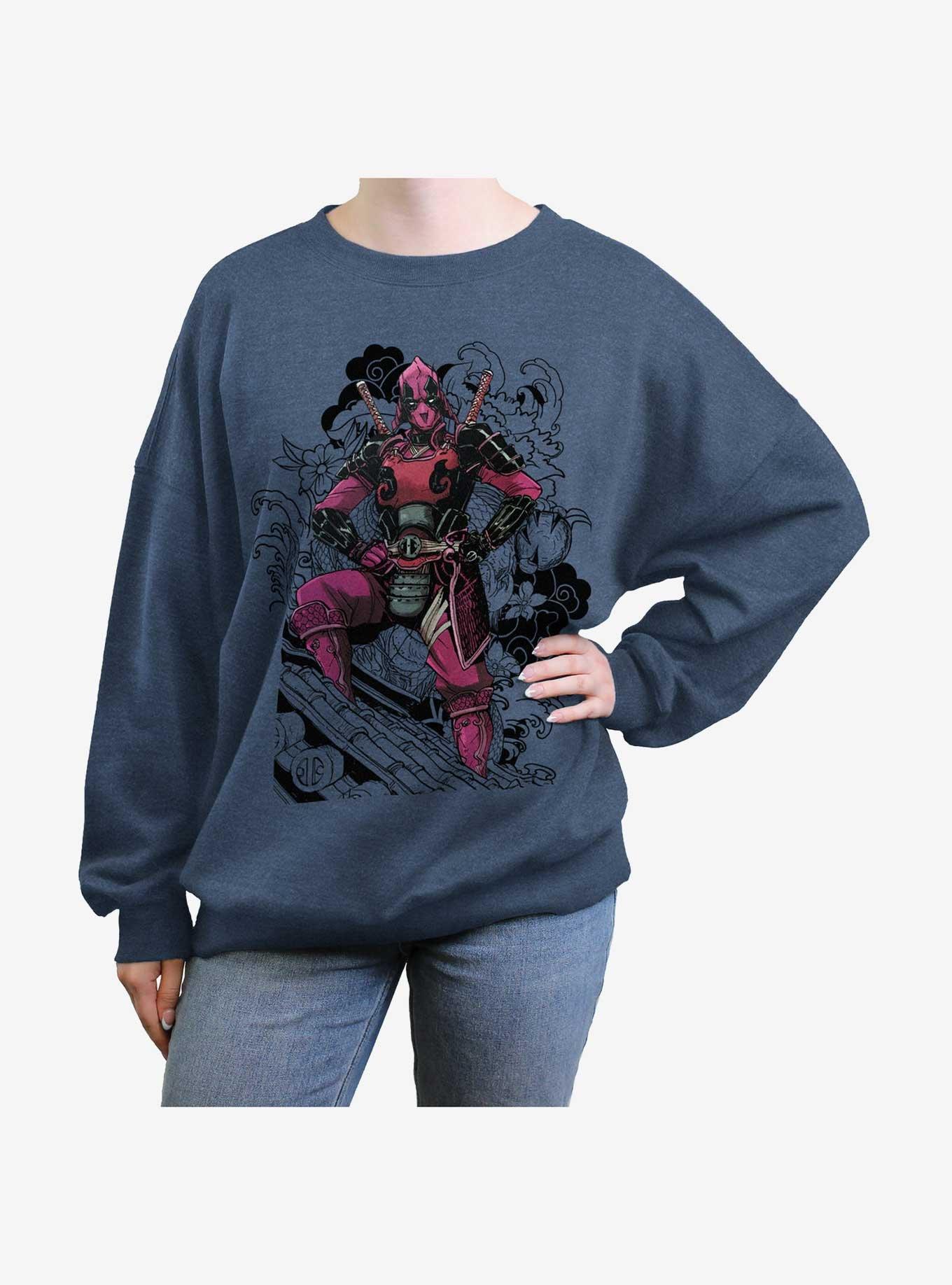 Marvel Deadpool Dragon Ninja Girls Oversized Sweatshirt