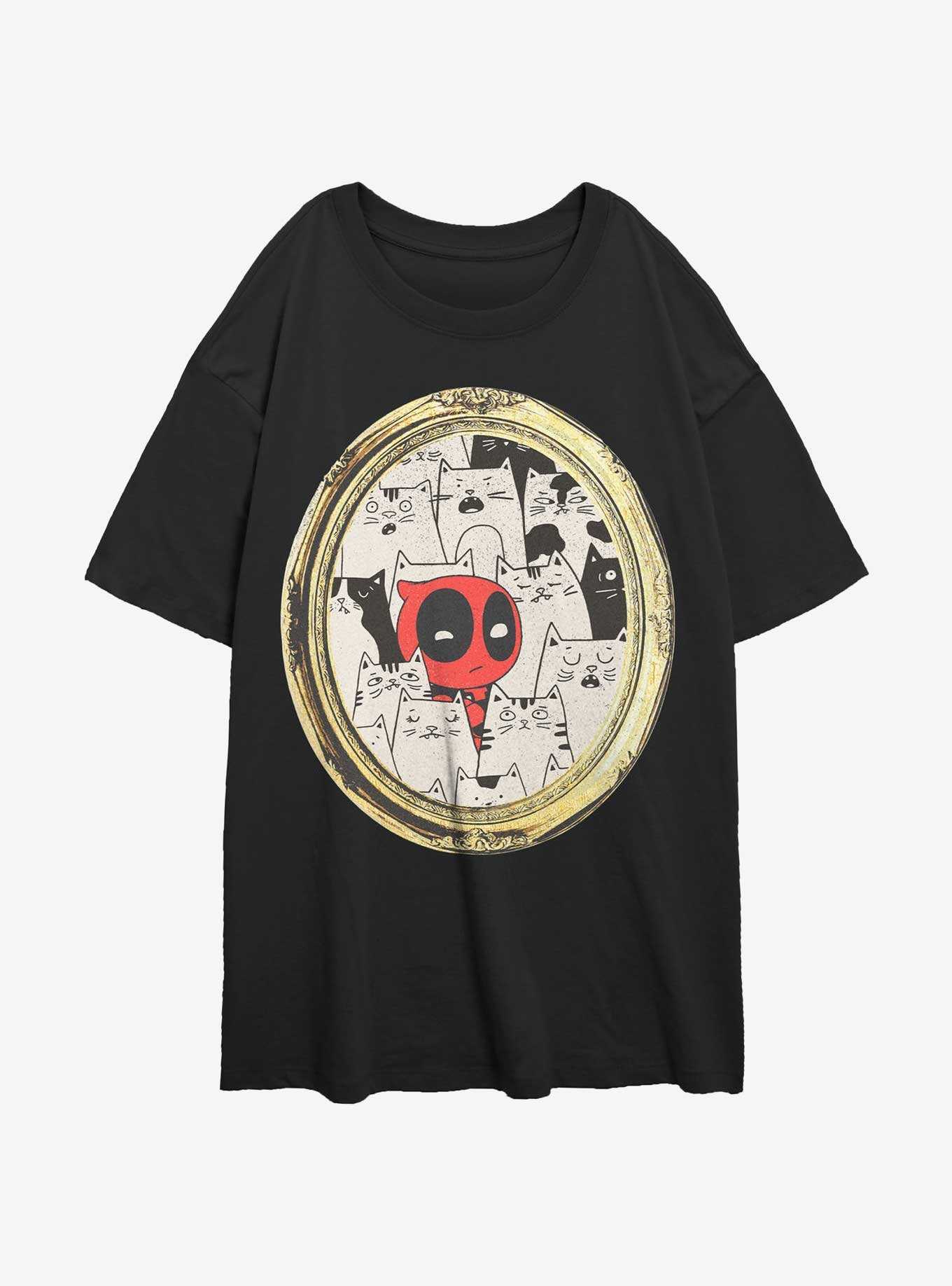 Marvel Deadpool Cats Rule Everything Around Me Portrait Girls Oversized T-Shirt, , hi-res
