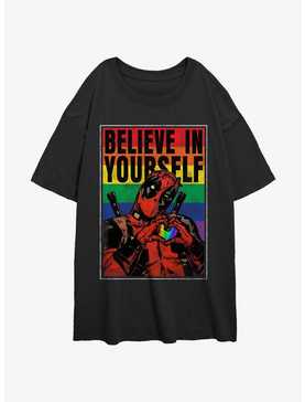 Marvel Deadpool Believe In Yourself Poster Girls Oversized T-Shirt, , hi-res