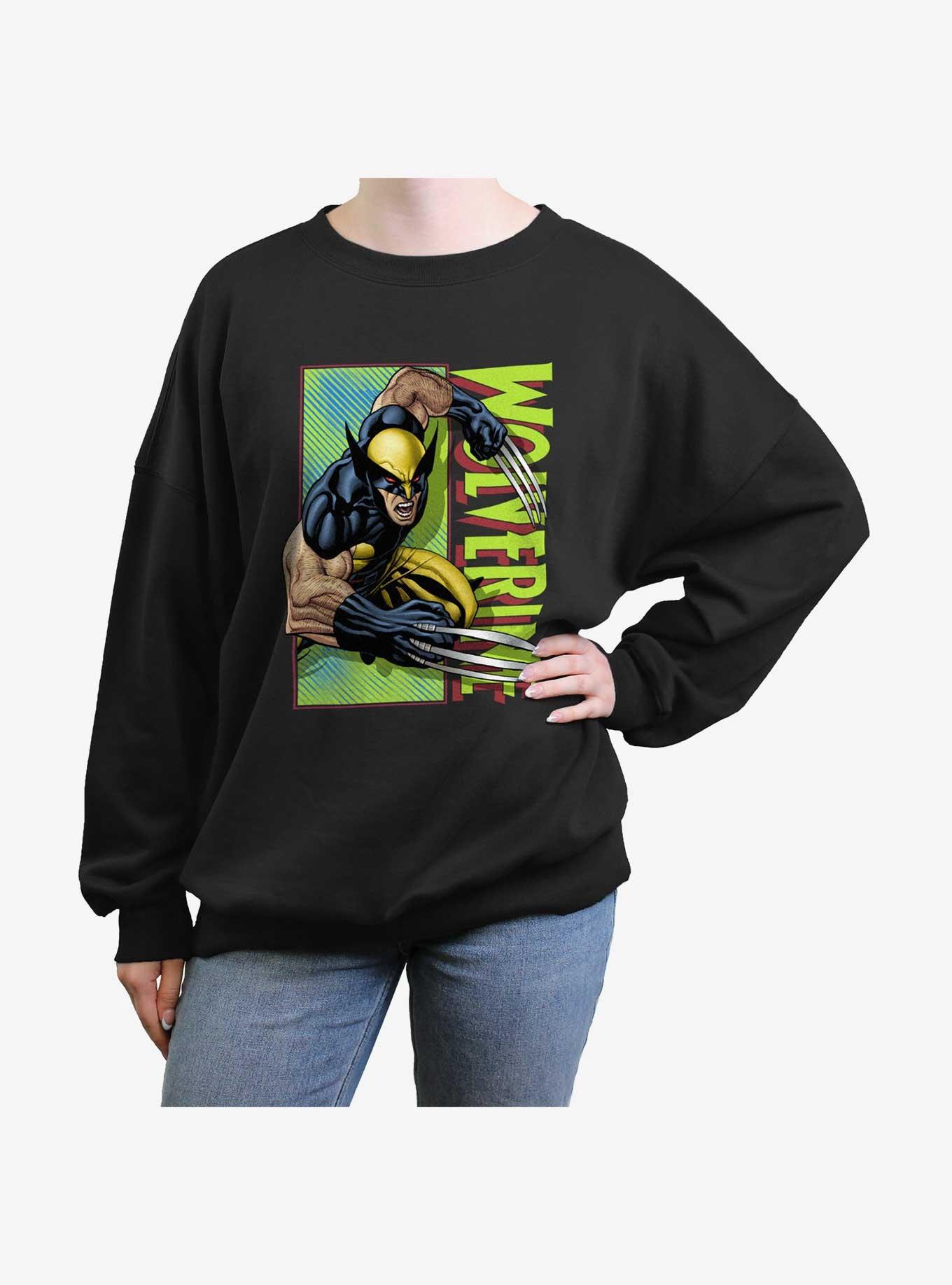 Wolverine Attack Panel Girls Oversized Sweatshirt, BLACK, hi-res