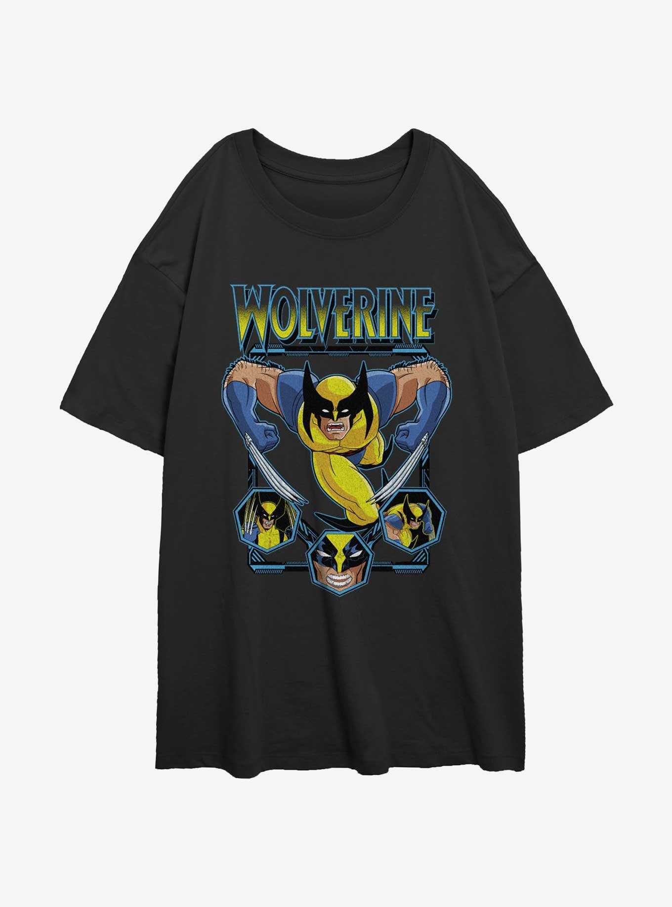 Wolverine Animated Attack Girls Oversized T-Shirt, , hi-res