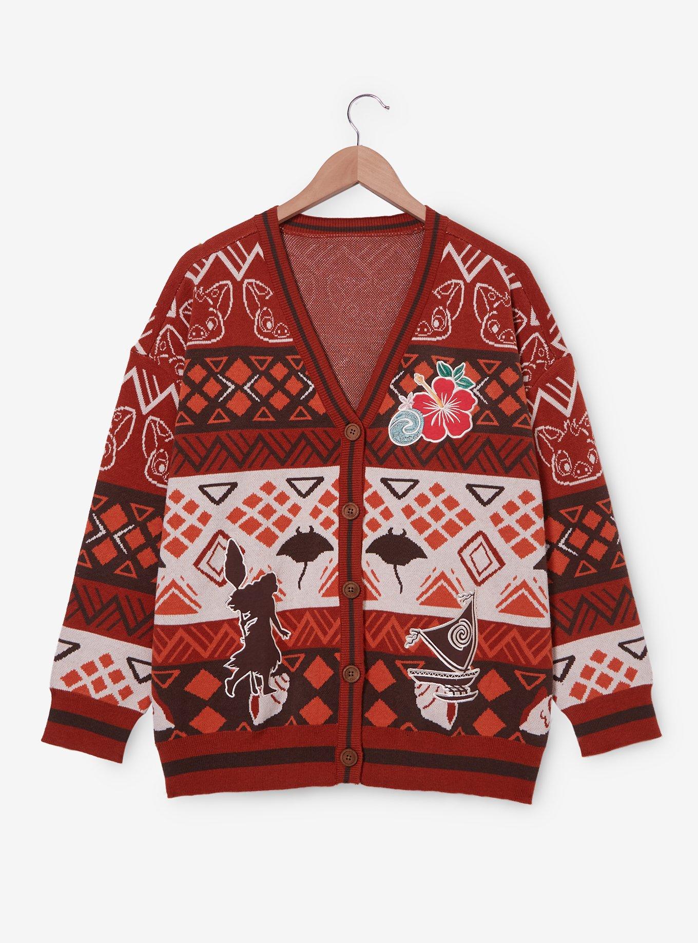 Disney Moana Icons Patterned Plus Size Cardigan, , hi-res