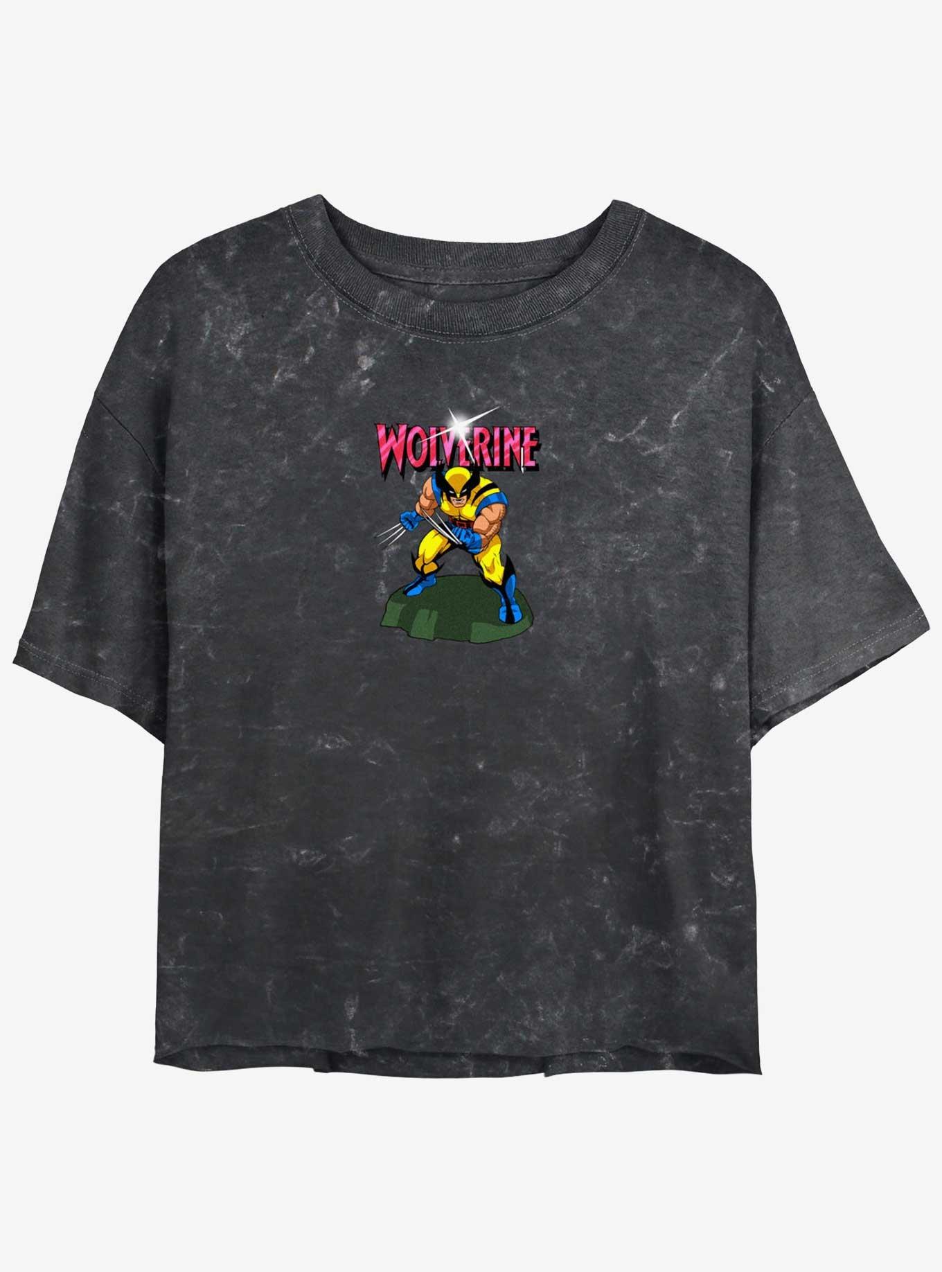 Wolverine Action Pose Girls Mineral Wash Crop T-Shirt, , hi-res