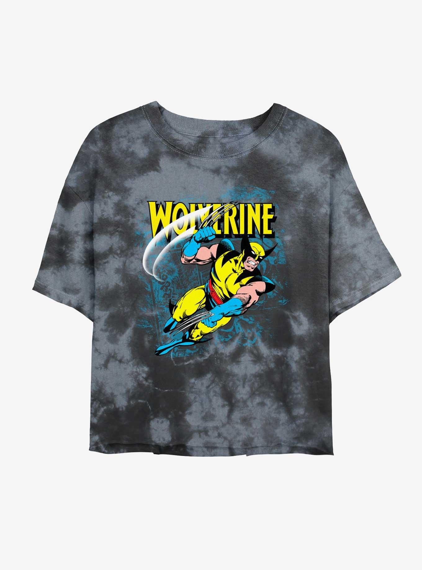 Wolverine Wolf Slash Girls Tie-Dye Crop T-Shirt