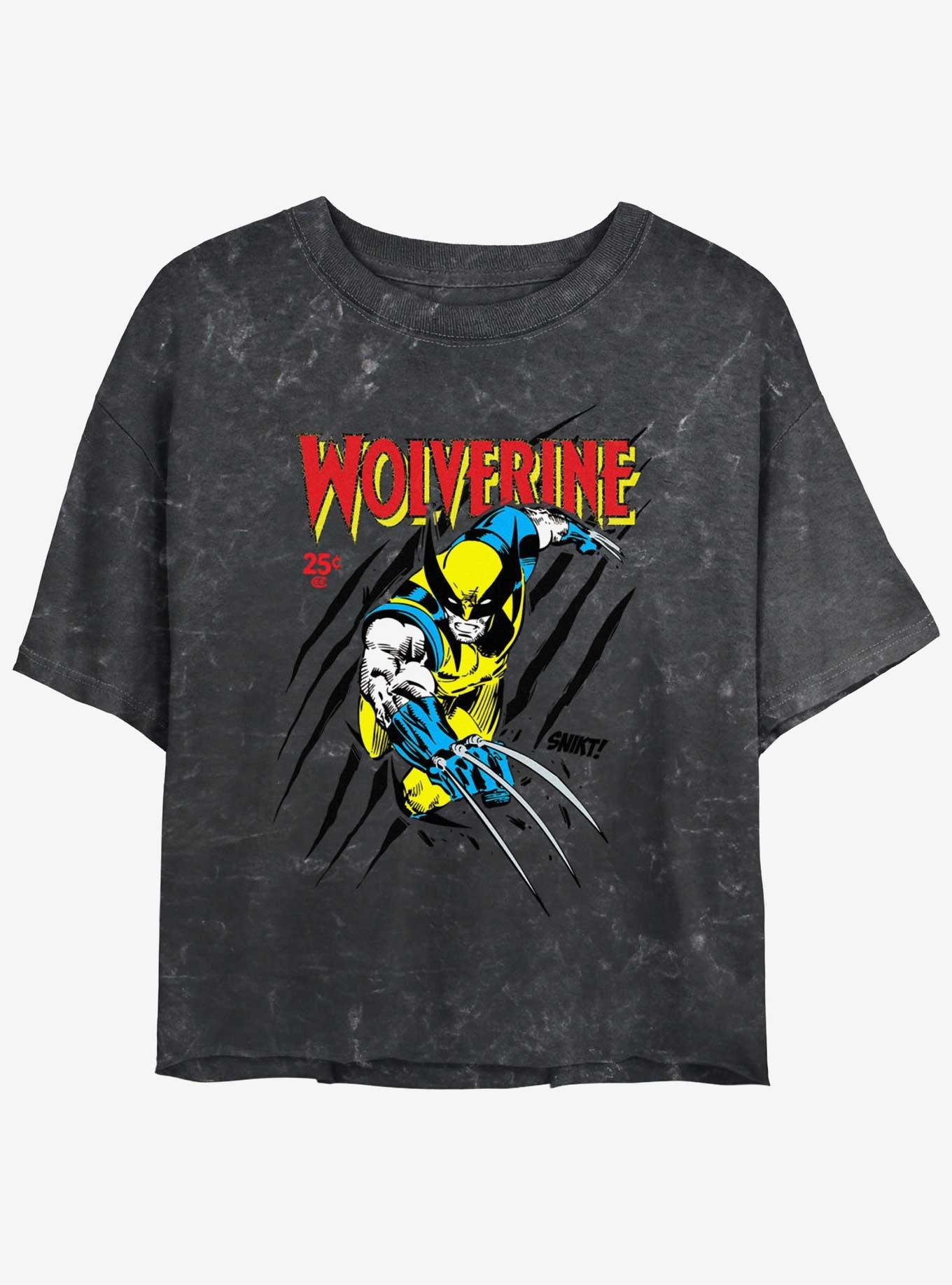 Wolverine Logan Slash Girls Mineral Wash Crop T-Shirt, , hi-res