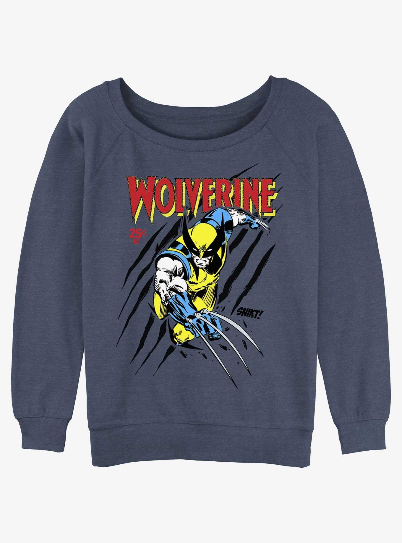 Wolverine Logan Slash Girls Slouchy Sweatshirt, BLUEHTR, hi-res