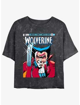 Wolverine 1st Issue Comic Cover Girls Mineral Wash Crop T-Shirt, , hi-res