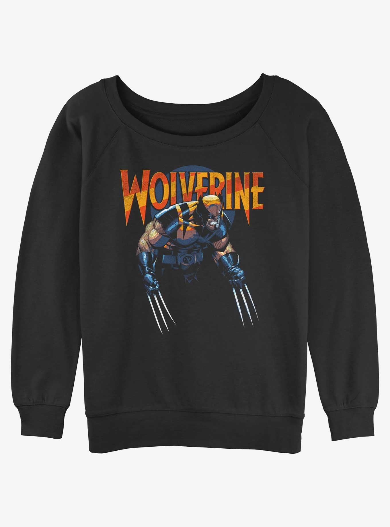 Wolverine Dark Wolverine Girls Slouchy Sweatshirt, BLACK, hi-res