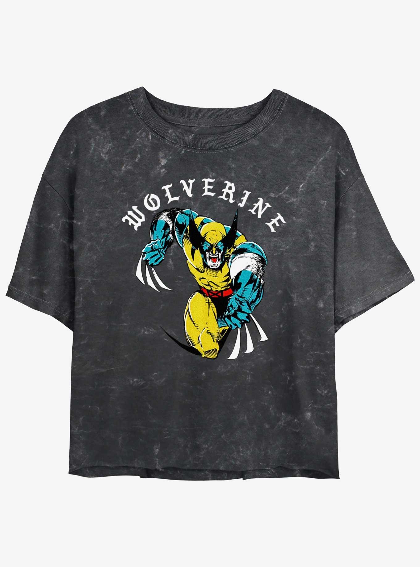 Wolverine Homeslice Girls Mineral Wash Crop T-Shirt, BLACK, hi-res