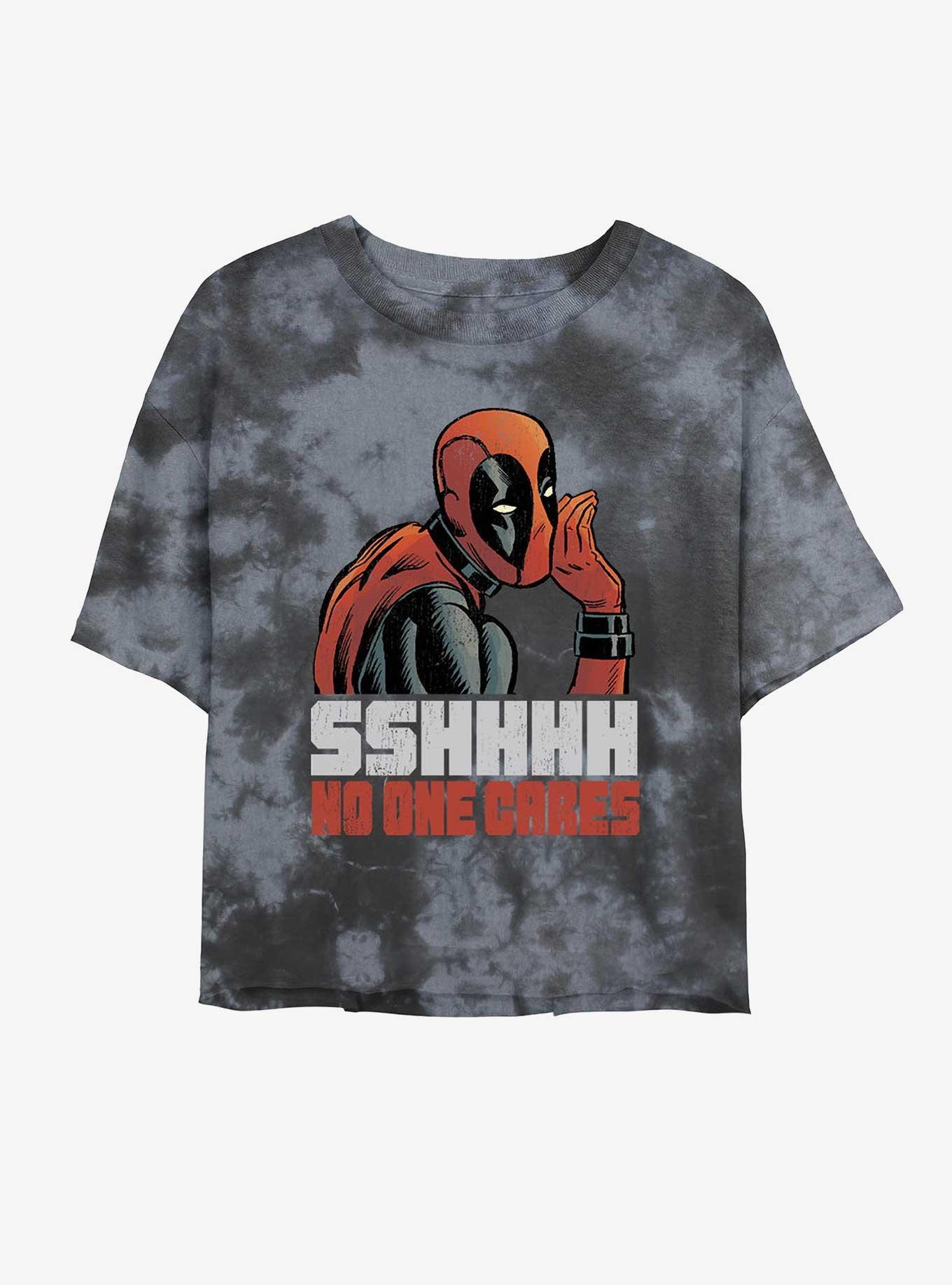 Marvel Deadpool One Cares Womens Tie-Dye Crop T-Shirt, , hi-res