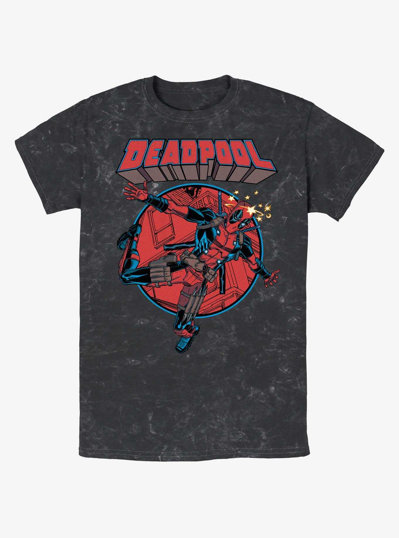 Marvel Deadpool Falling Dummy Mineral Wash T-Shirt, , hi-res