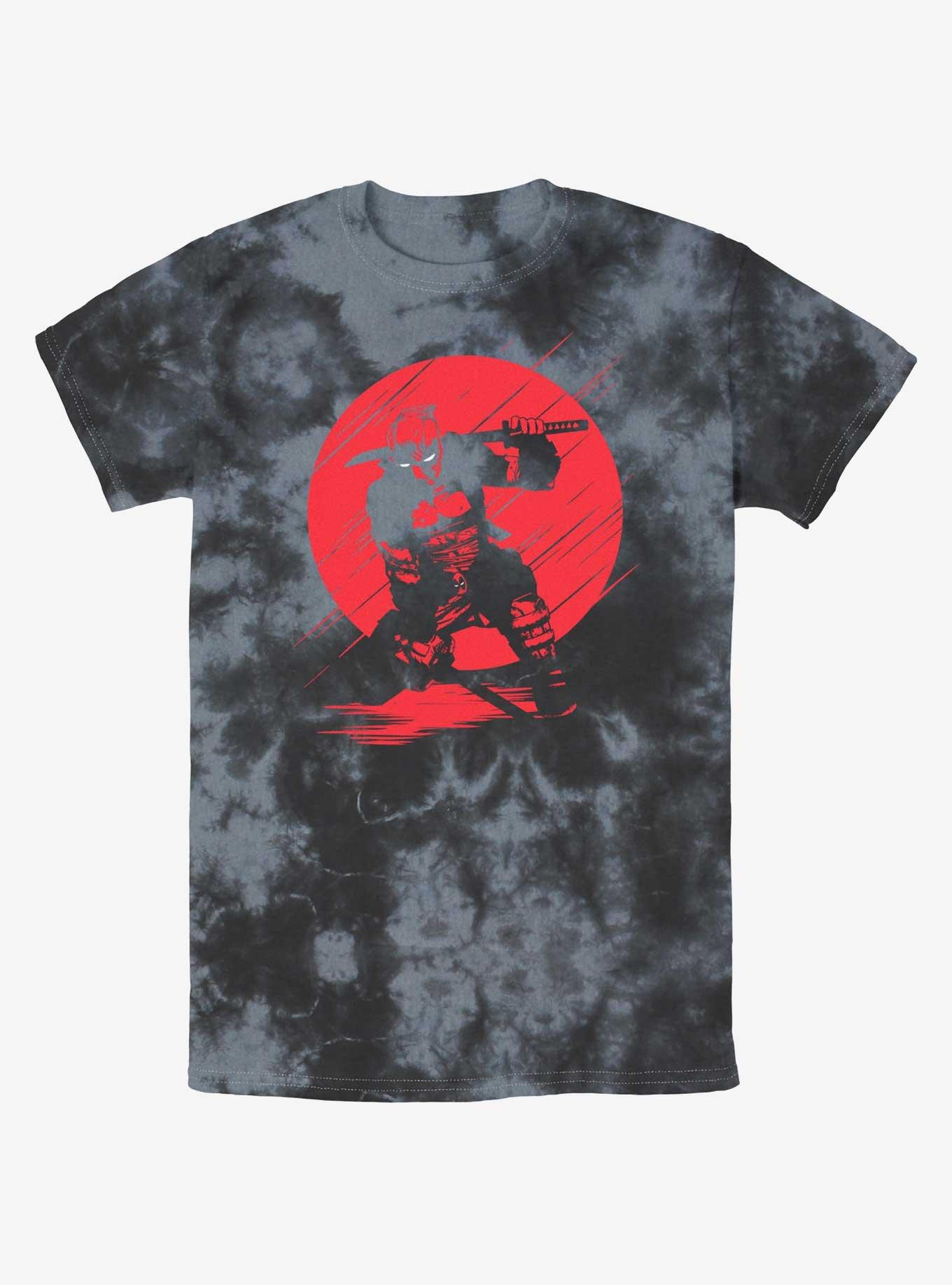 Marvel Deadpool Red Moon Silhouette Tie-Dye T-Shirt, BLKCHAR, hi-res