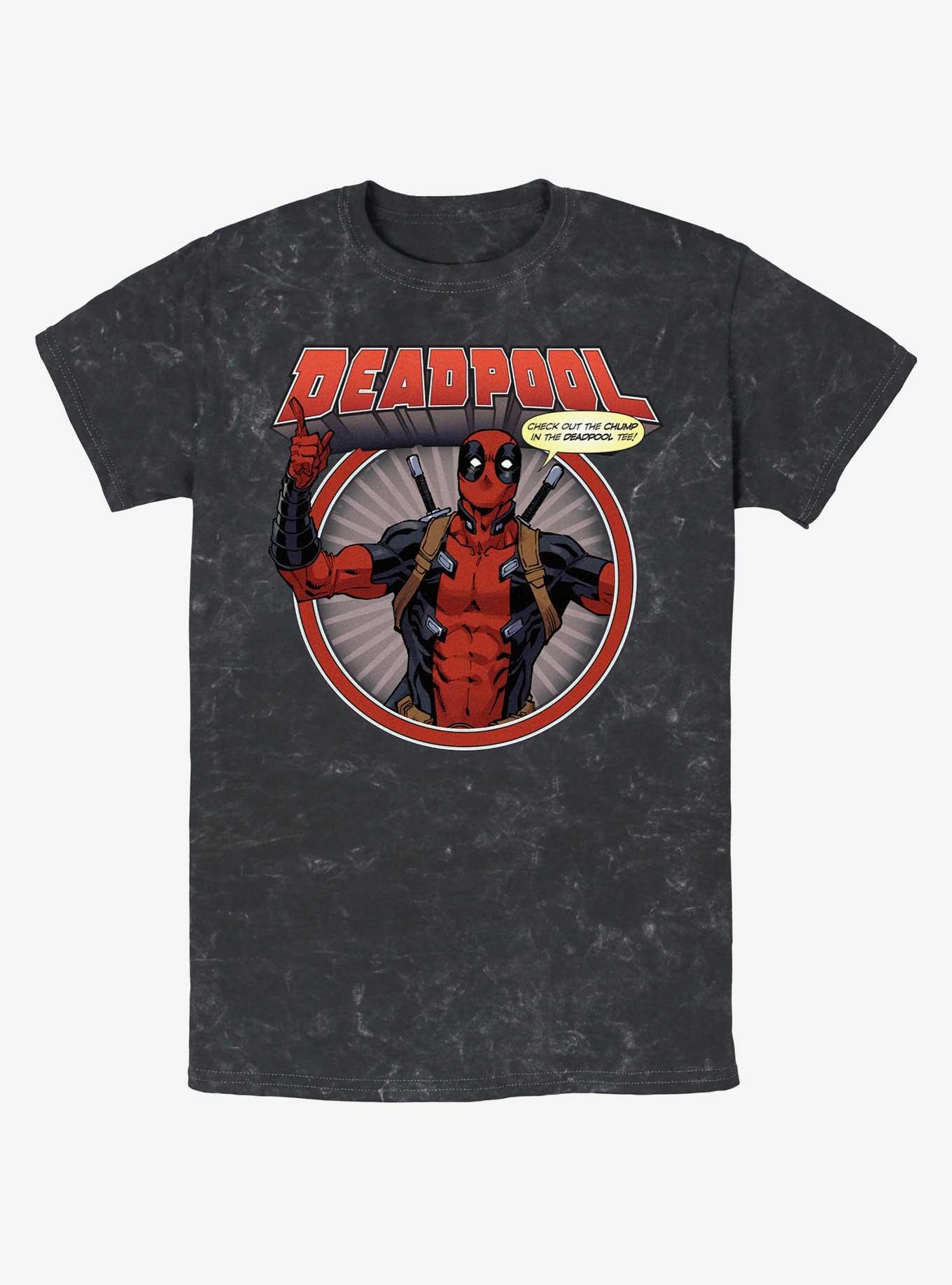 Marvel Deadpool Check Out The Chump Mineral Wash T-Shirt, BLACK, hi-res