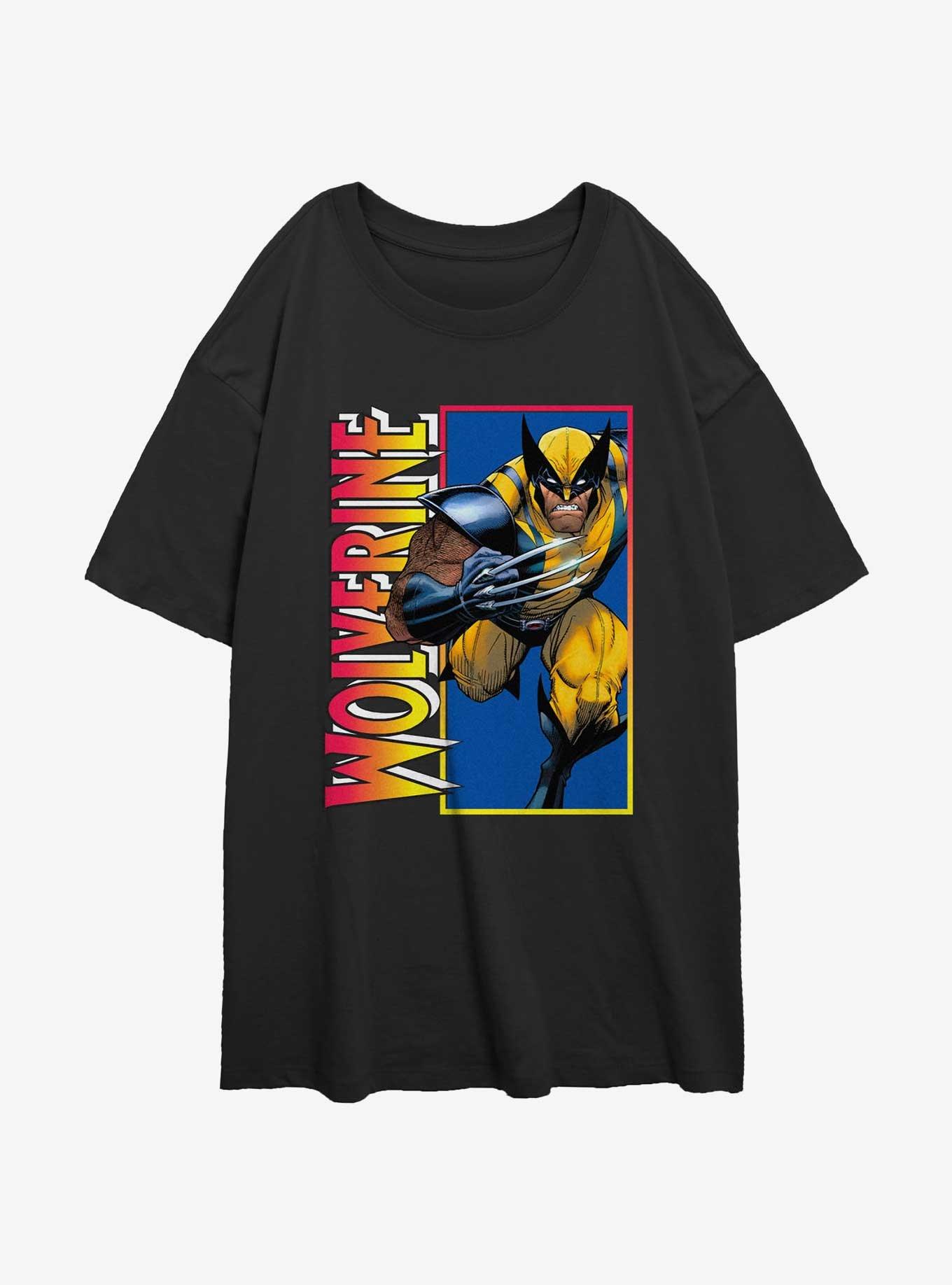 Wolverine Classic Wolverine Womens Oversized T-Shirt, BLACK, hi-res