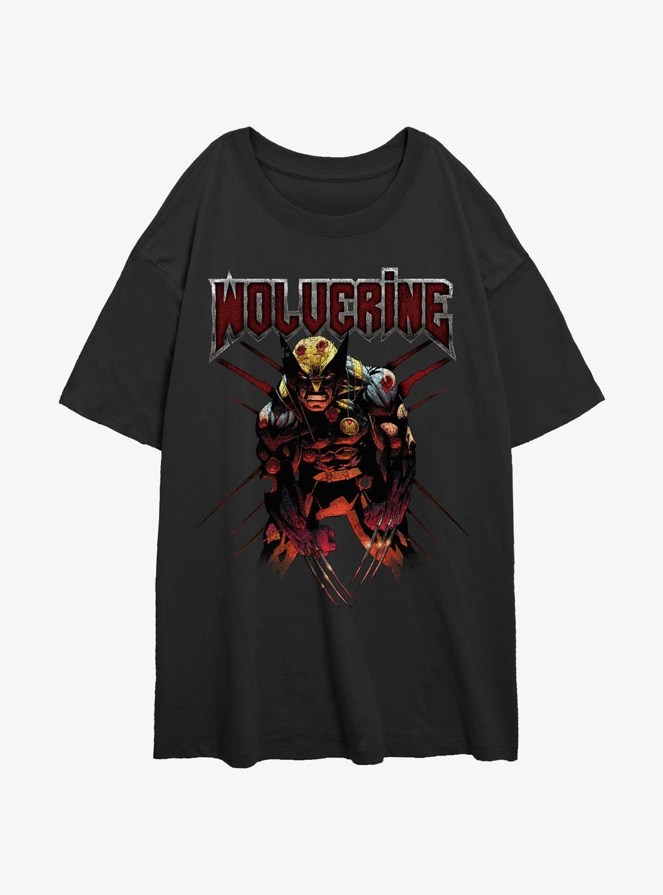 Wolverine Still Standing Womens Oversized T-Shirt, BLACK, hi-res view 1