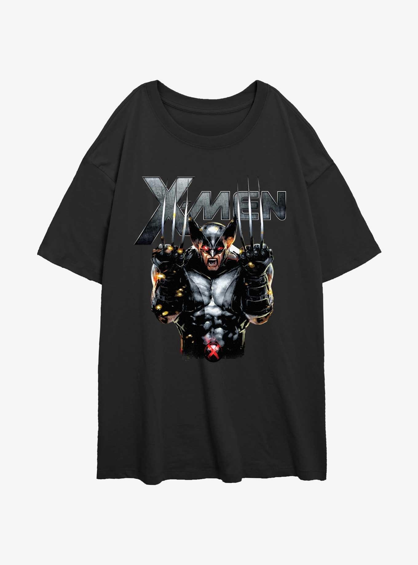 Wolverine Adamantium Rage Womens Oversized T-Shirt, BLACK, hi-res