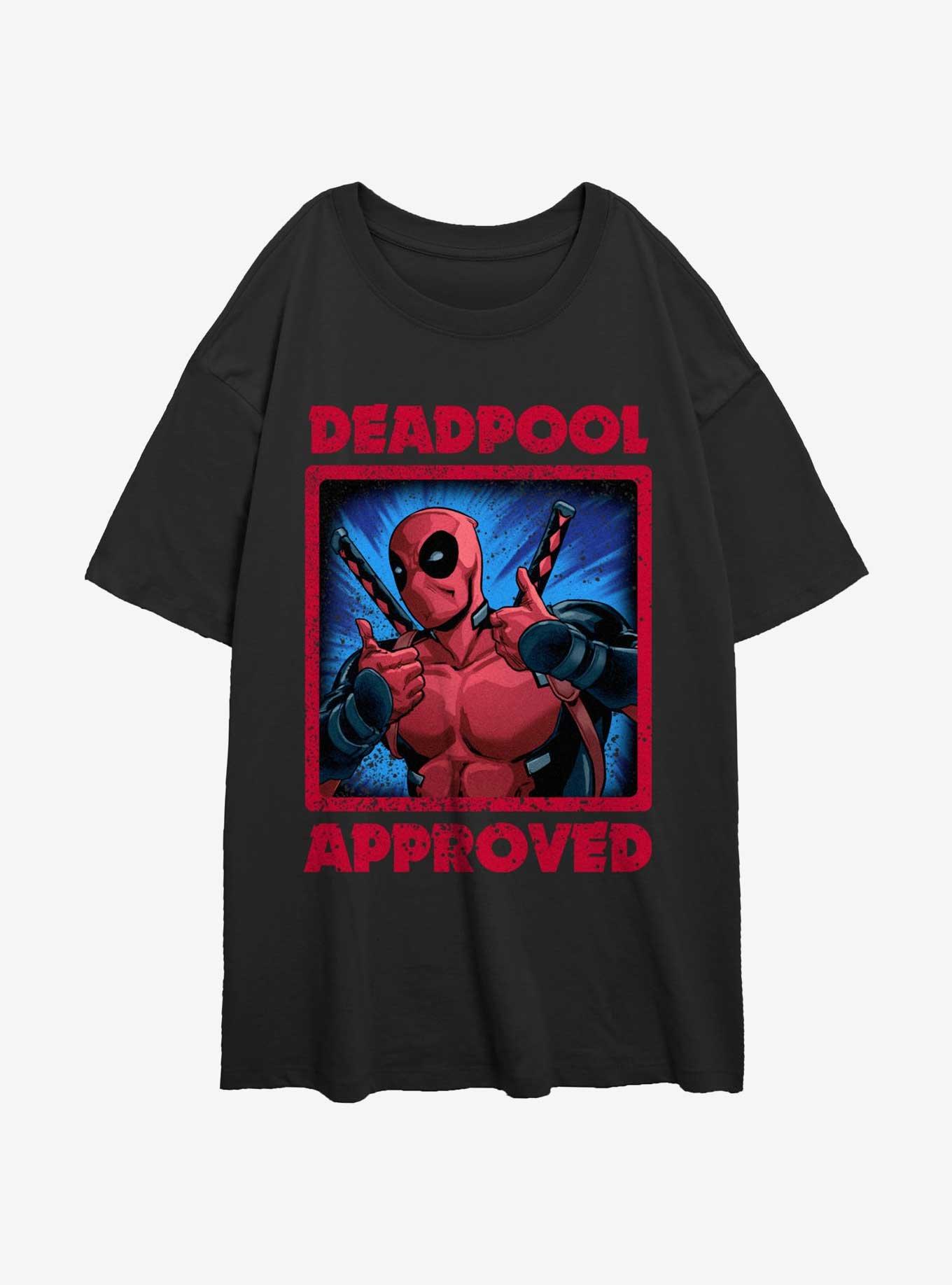 Marvel Deadpool Approved Womens Oversized T-Shirt, BLACK, hi-res