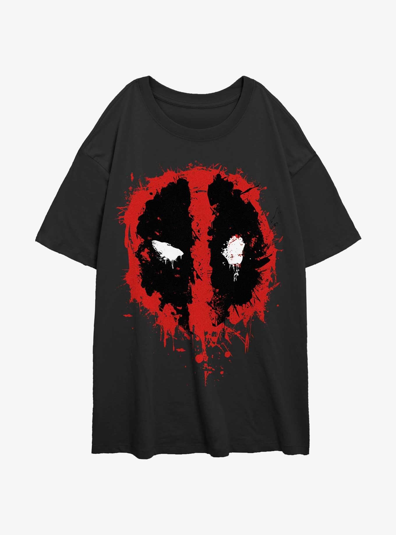 Marvel Deadpool Splatter Dead Eye Womens Oversized T-Shirt, , hi-res