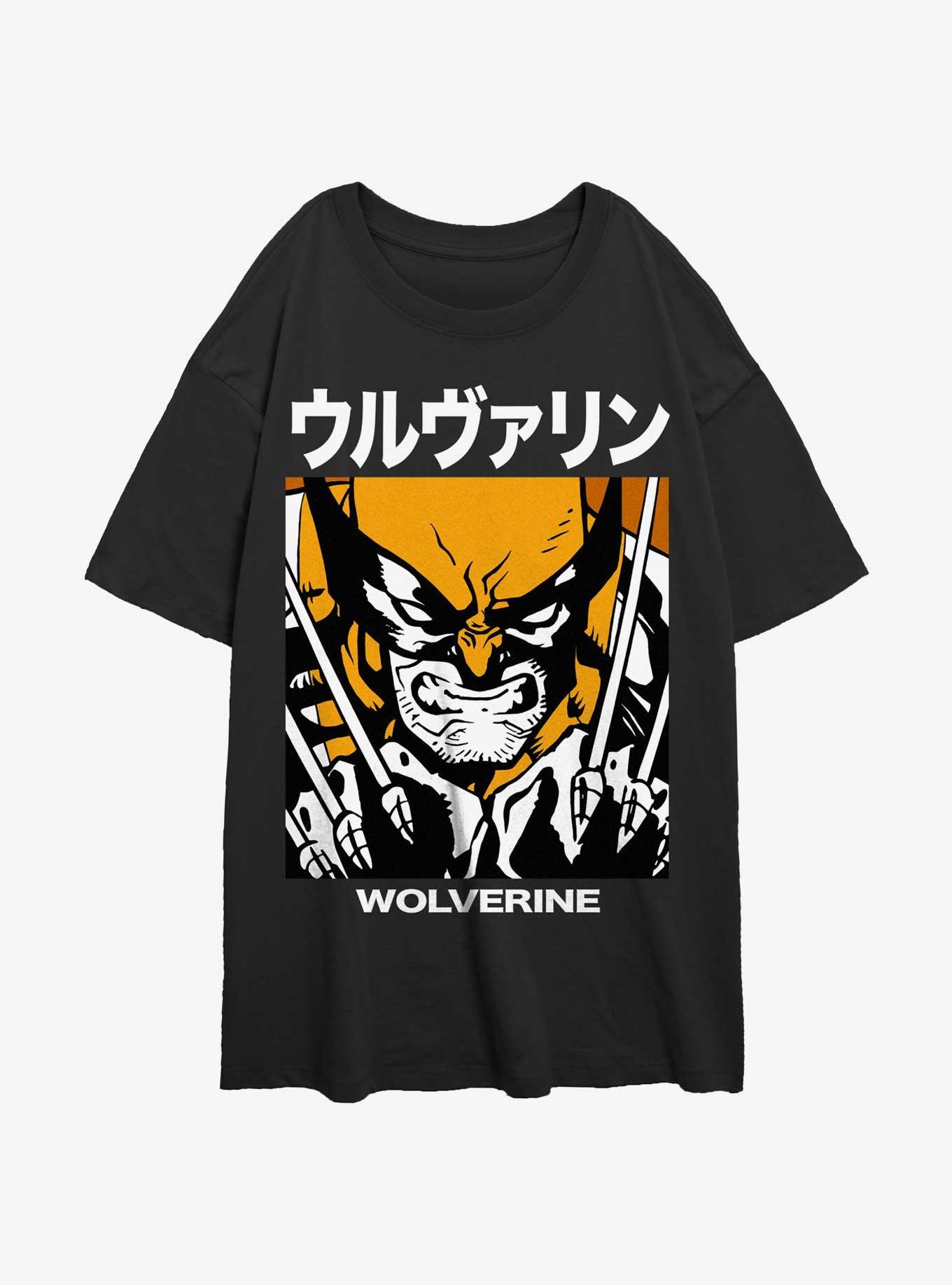 Wolverine Kanji Rage Womens Oversized T-Shirt, BLACK, hi-res