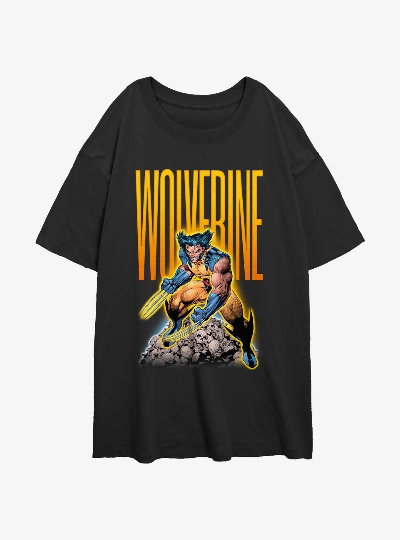 Wolverine Skull Pile Womens Oversized T-Shirt, , hi-res