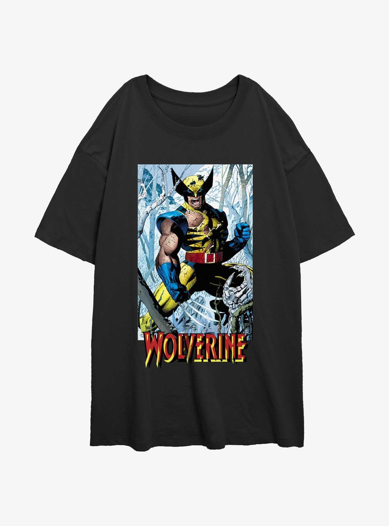 Wolverine Discipline 22 From Then Til Now Trading Card Womens Oversized T-Shirt, BLACK, hi-res