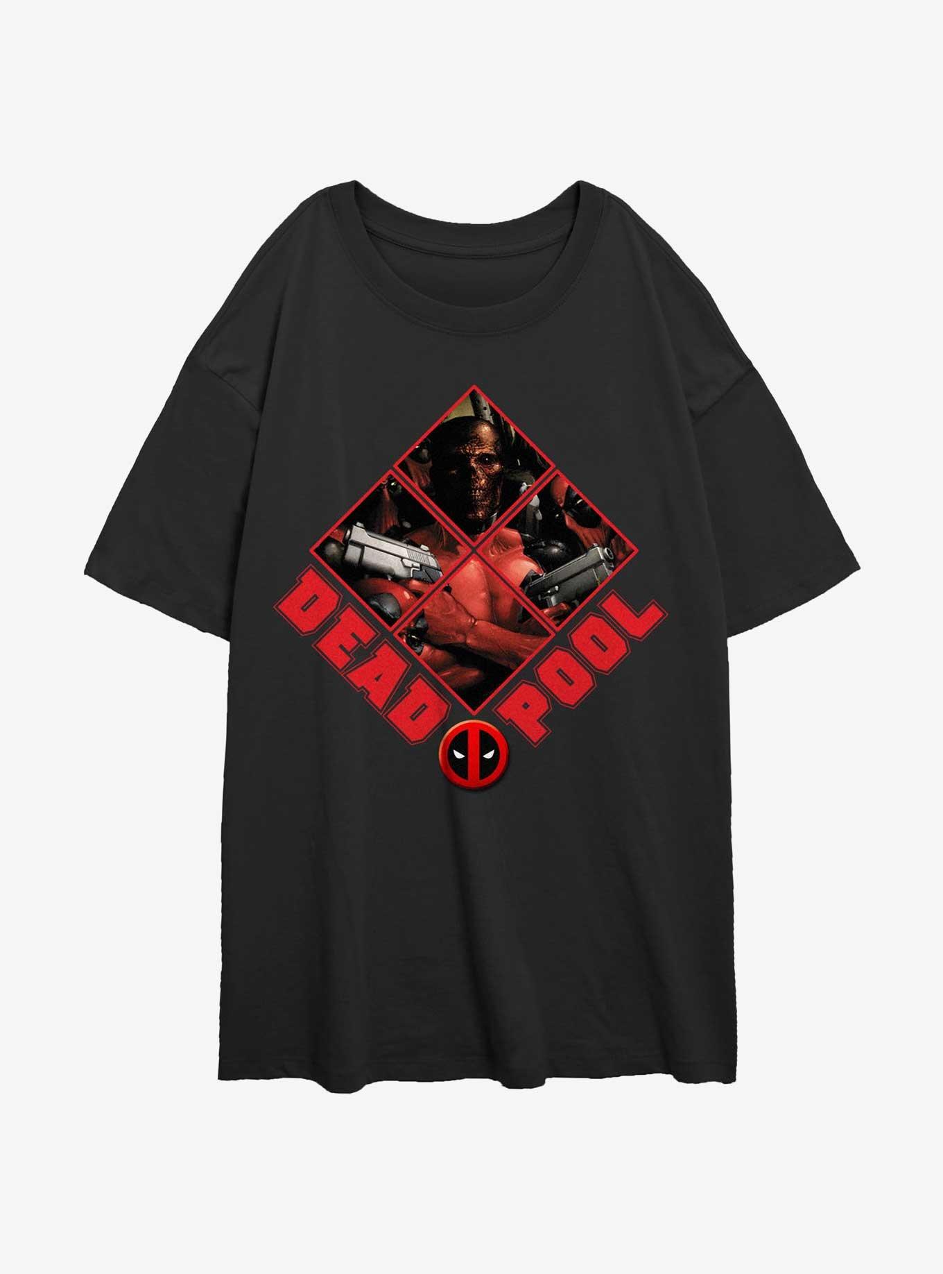 Marvel Deadpool Dead Gang Womens Oversized T-Shirt, BLACK, hi-res view 1