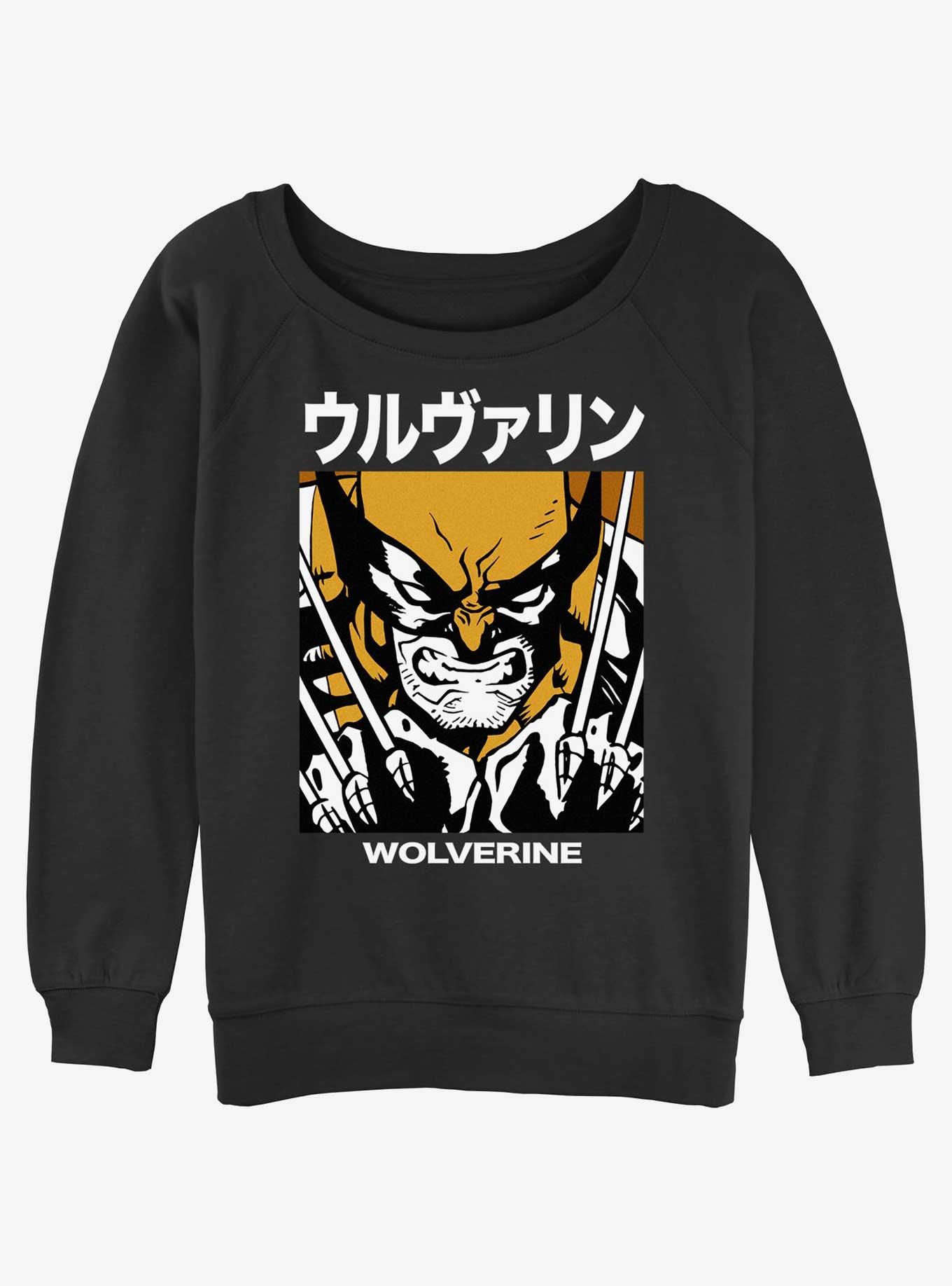 Wolverine Kanji Rage Girls Slouchy Sweatshirt, BLACK, hi-res