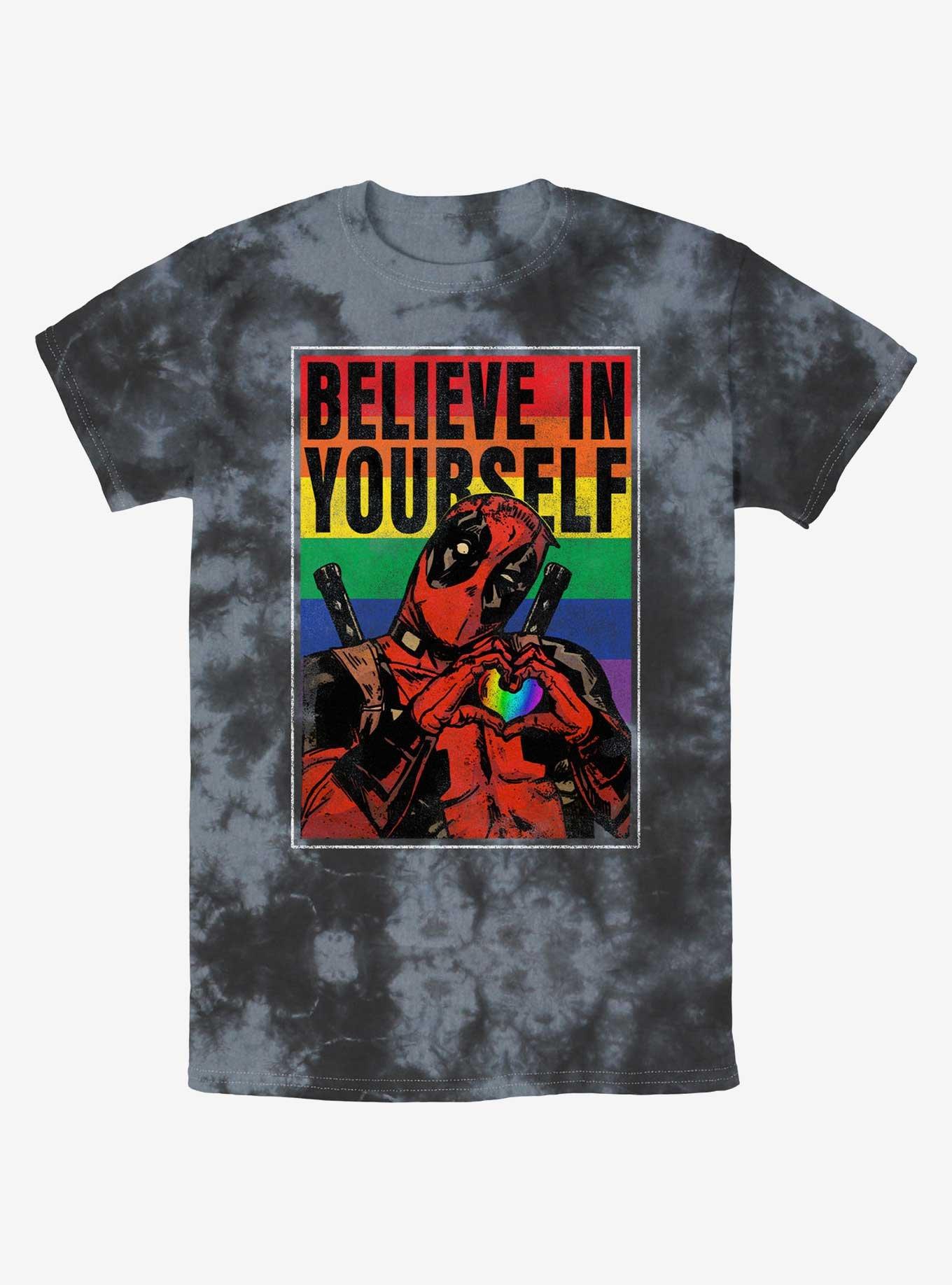 Marvel Deadpool Believe In Yourself Poster Tie-Dye T-Shirt, BLKCHAR, hi-res