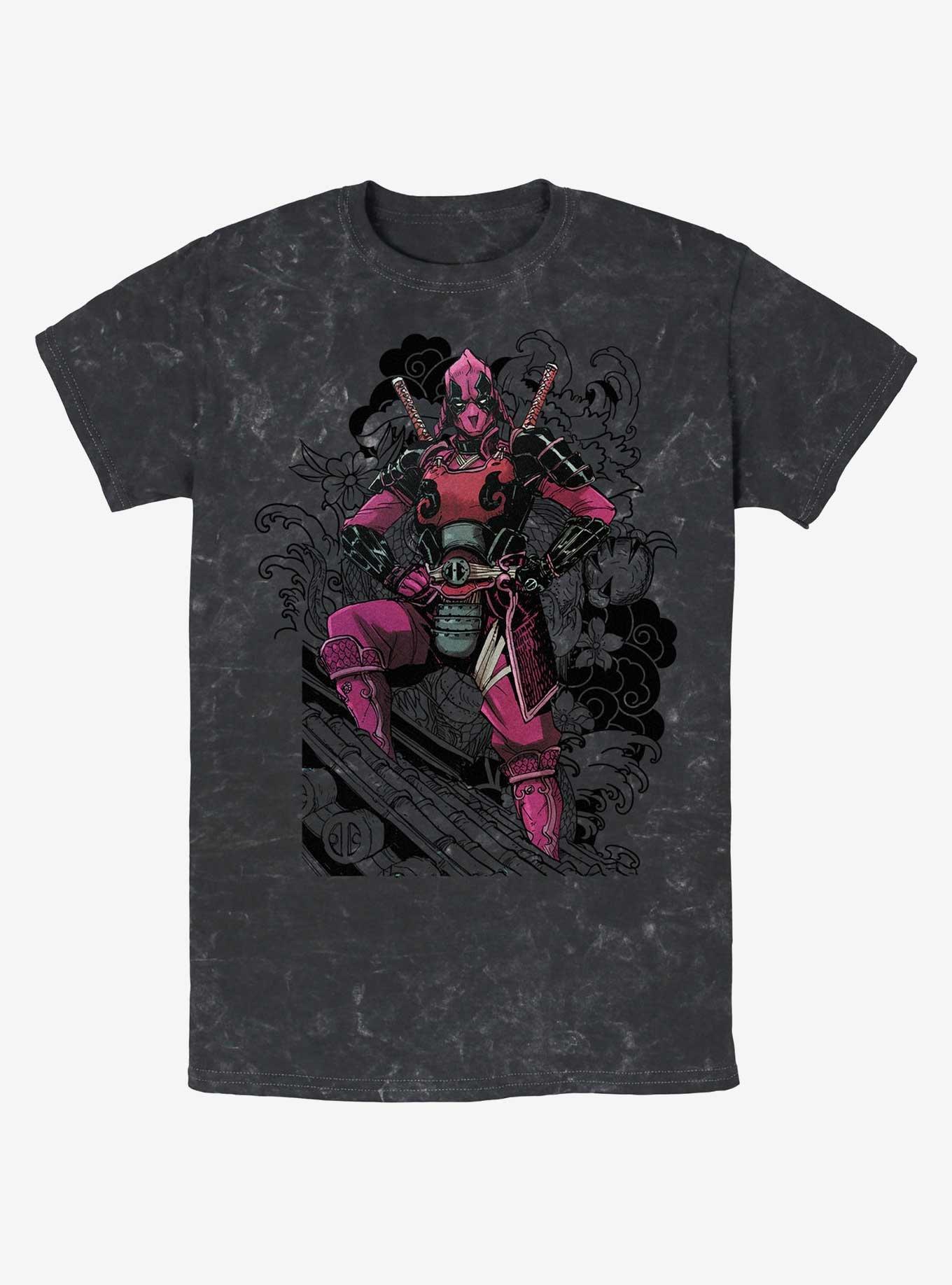 Marvel Deadpool Dragon Ninja Mineral Wash T-Shirt, BLACK, hi-res