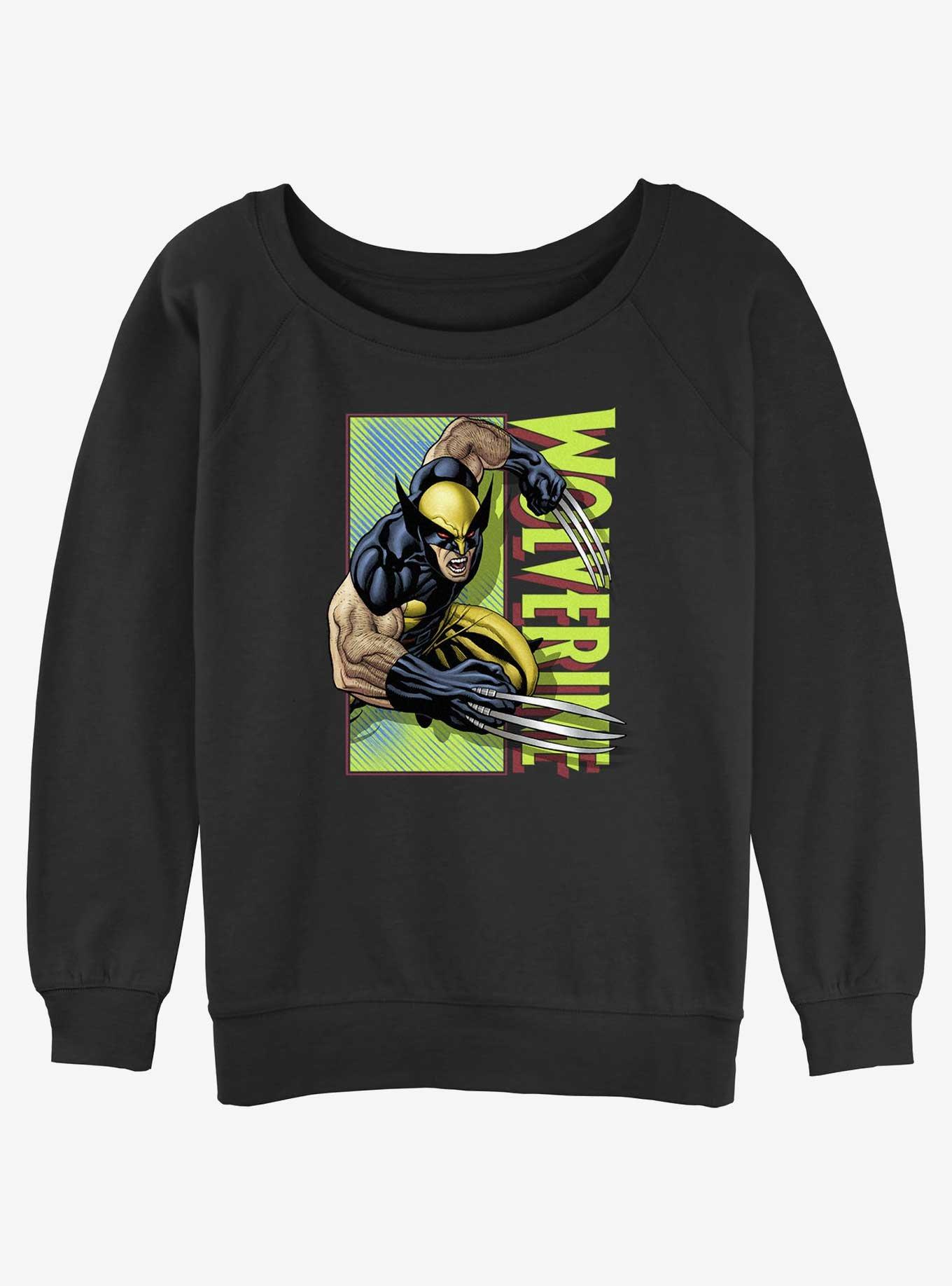 Wolverine Attack Panel Girls Slouchy Sweatshirt, BLACK, hi-res