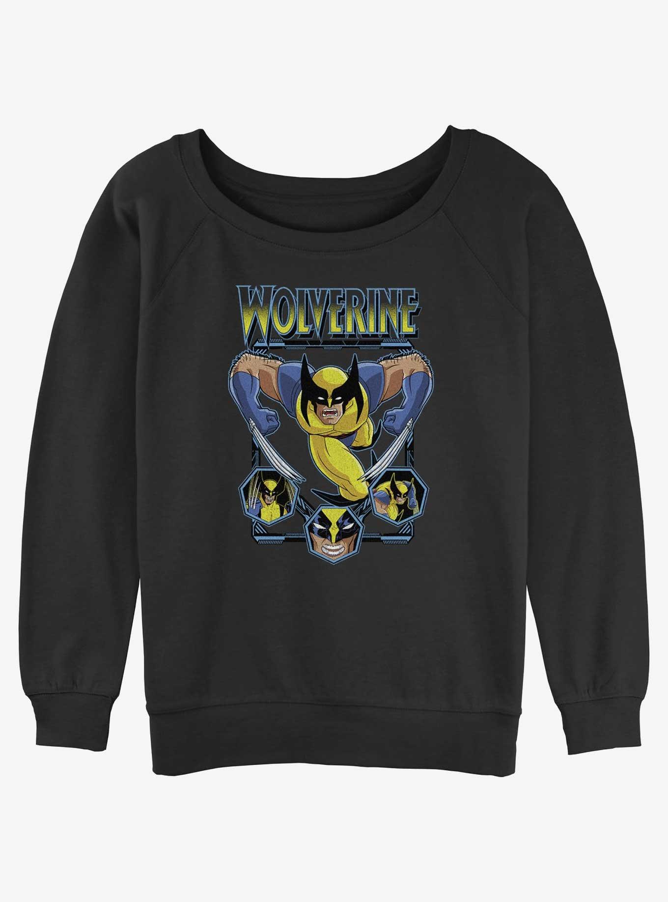 Wolverine Animated Attack Girls Slouchy Sweatshirt