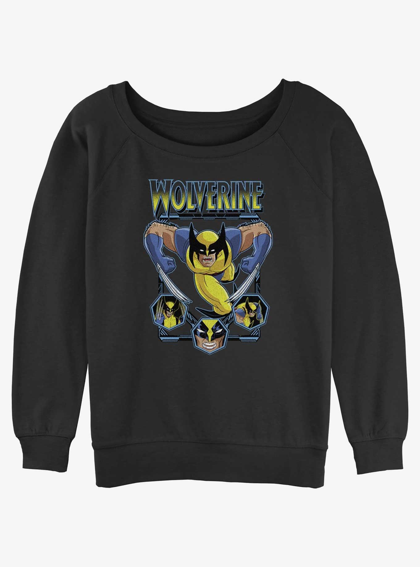 Wolverine Animated Attack Girls Slouchy Sweatshirt, BLACK, hi-res