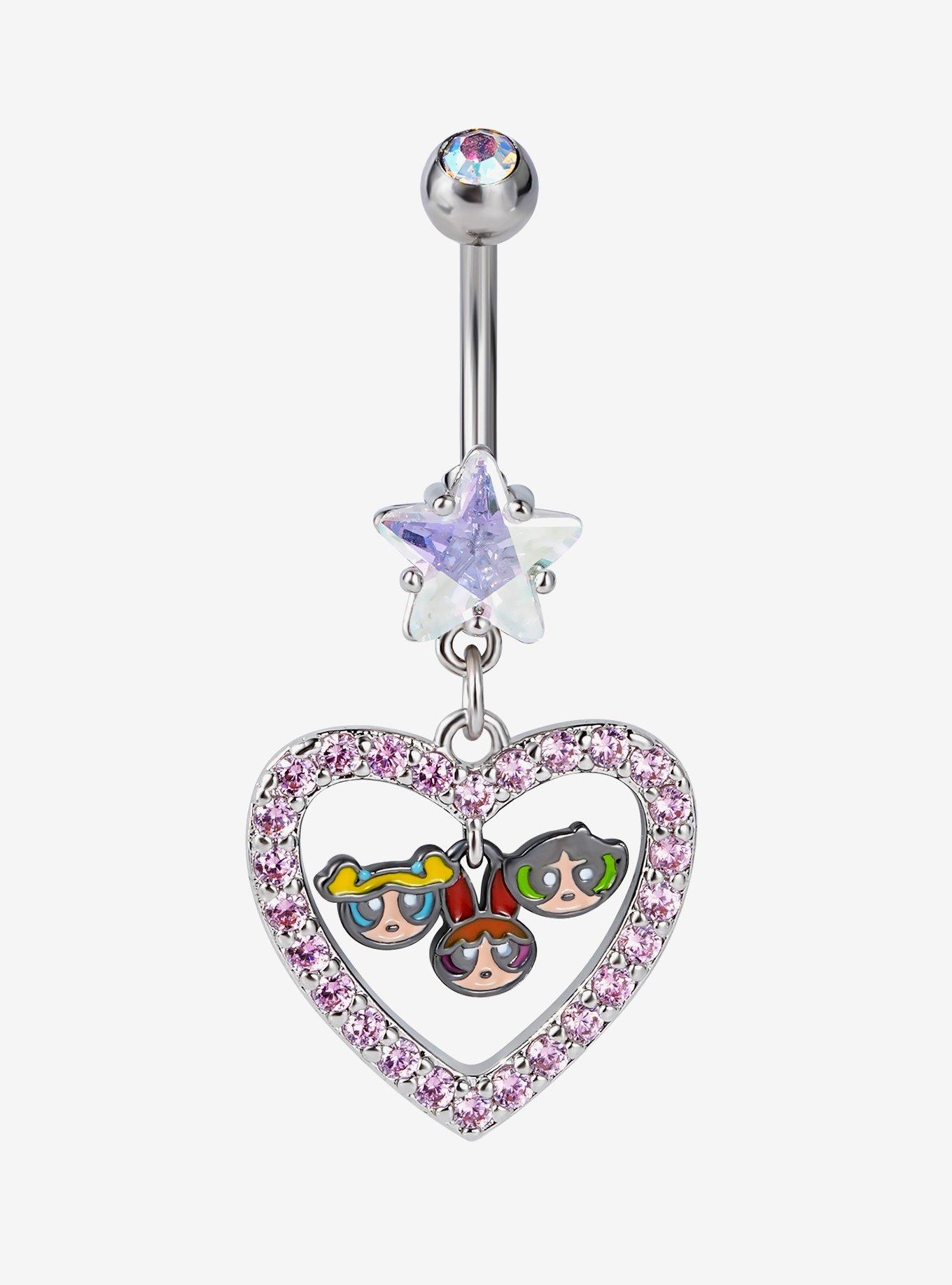 Powerpuff Girls Heart Bling Navel Barbell Hot Topic