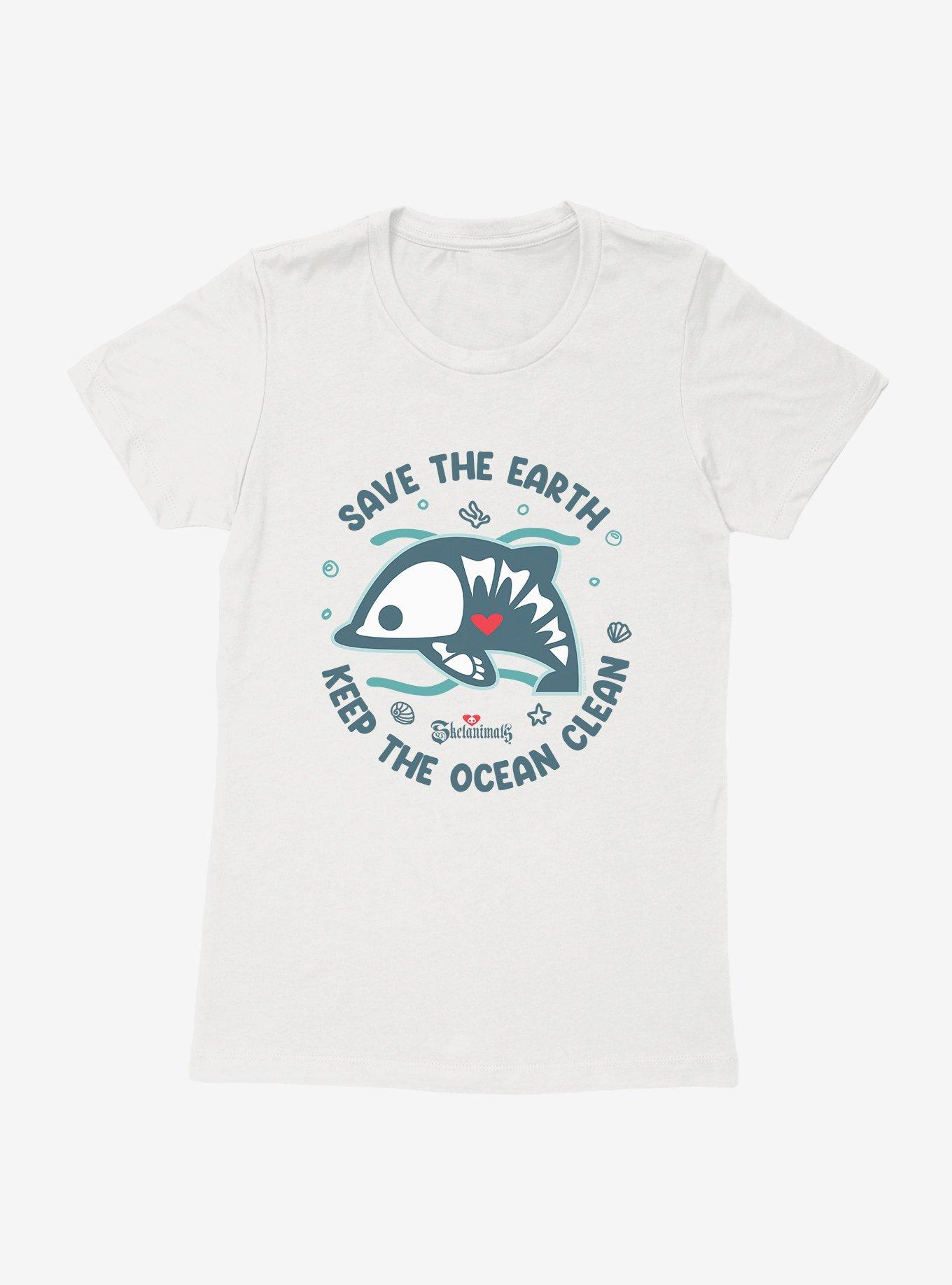 Skelanimals Dolphie Keep The Ocean Clean Womens T-Shirt, , hi-res