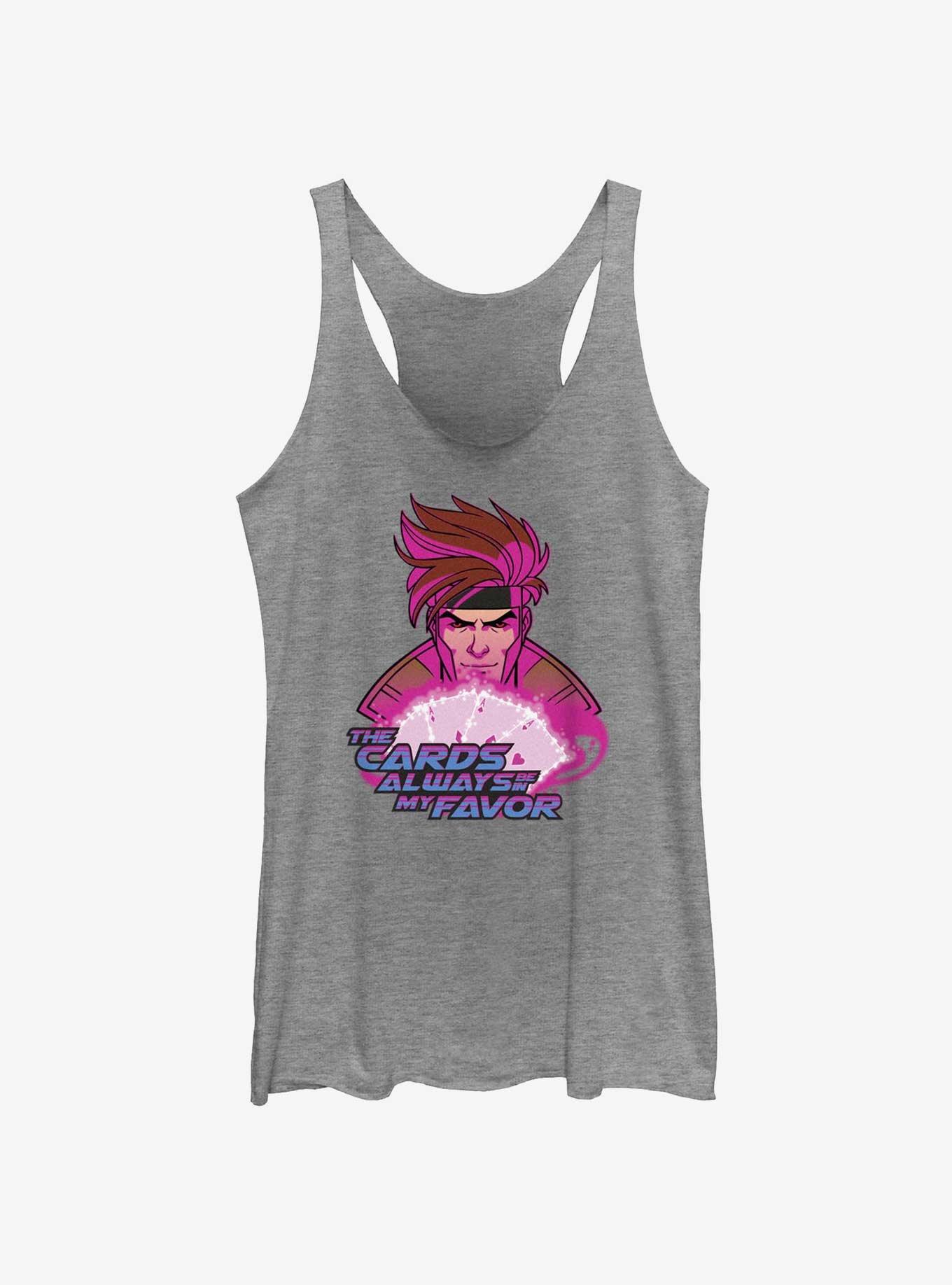 Marvel X-Men '97 Cards In My Favor Girls Tank, GRAY HTR, hi-res