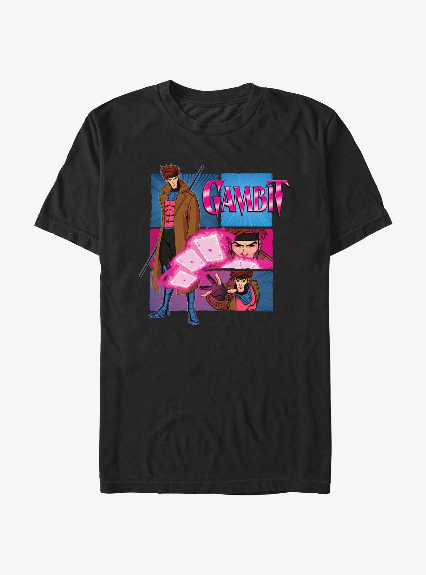 Marvel X-Men '97 Gambit Cards T-Shirt, BLACK, hi-res