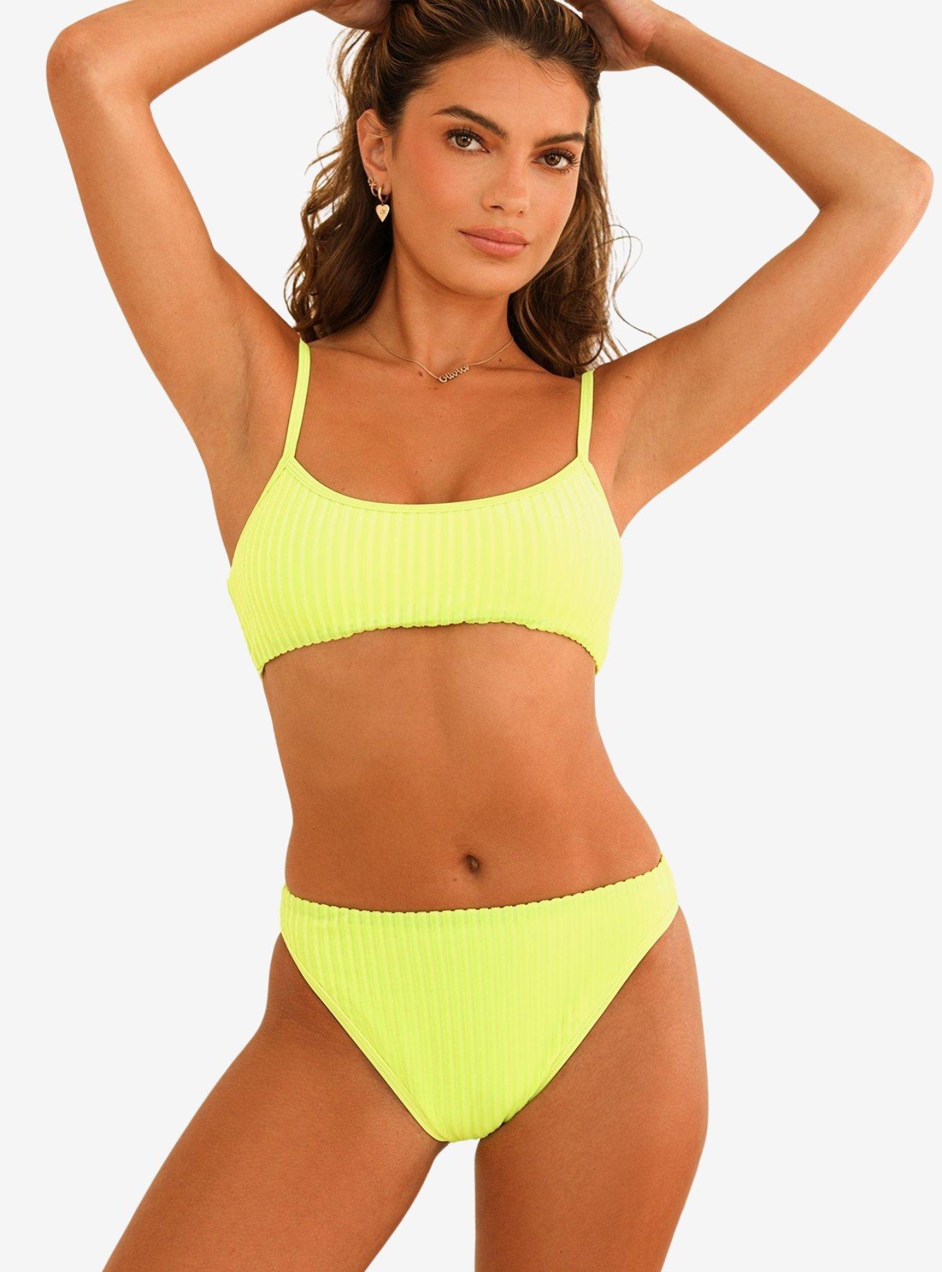 Dippin' Daisy's Brink Scoop Neck Swim Top Neon Yellow, , hi-res