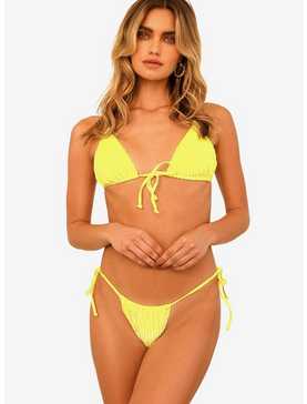 Dippin' Daisy's Cove Tie Front Triangle Swim Top Neon Yellow, , hi-res