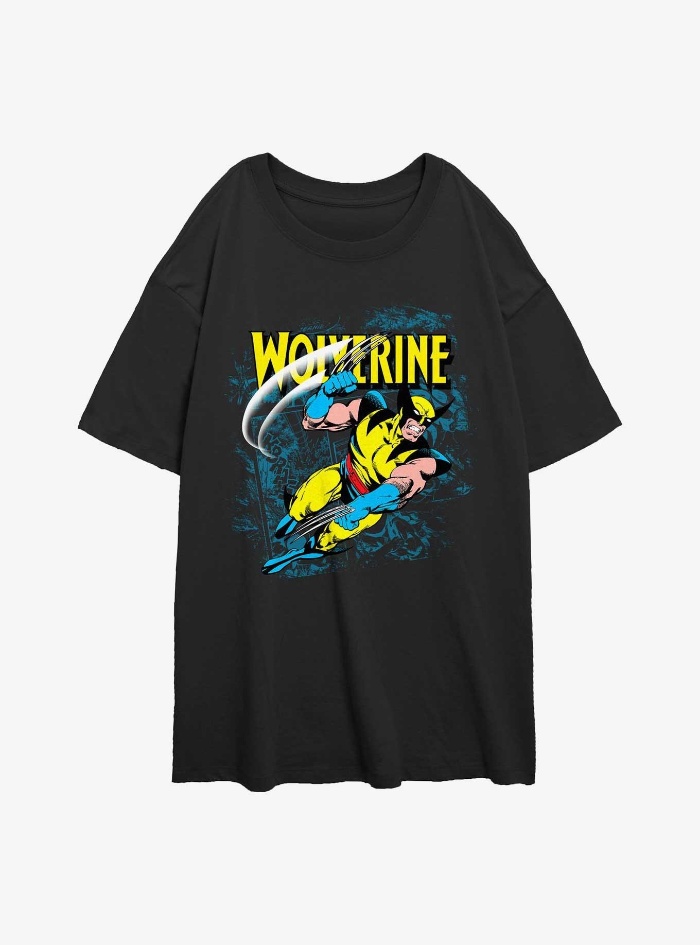 Wolverine Wolf Slash Girls Oversized T-Shirt, BLACK, hi-res