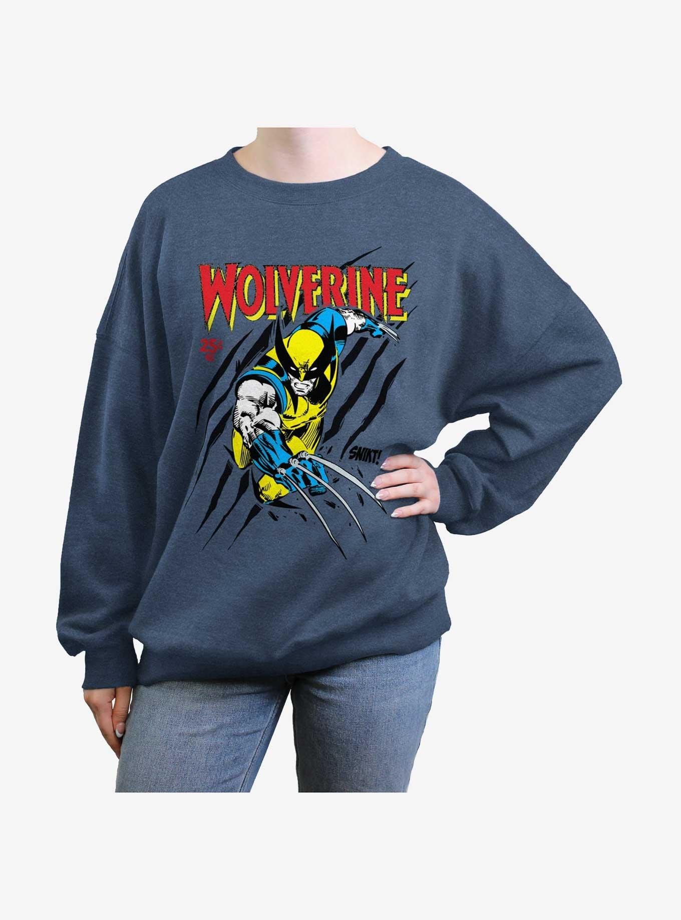 Wolverine Logan Slash Girls Oversized Sweatshirt, BLUEHTR, hi-res
