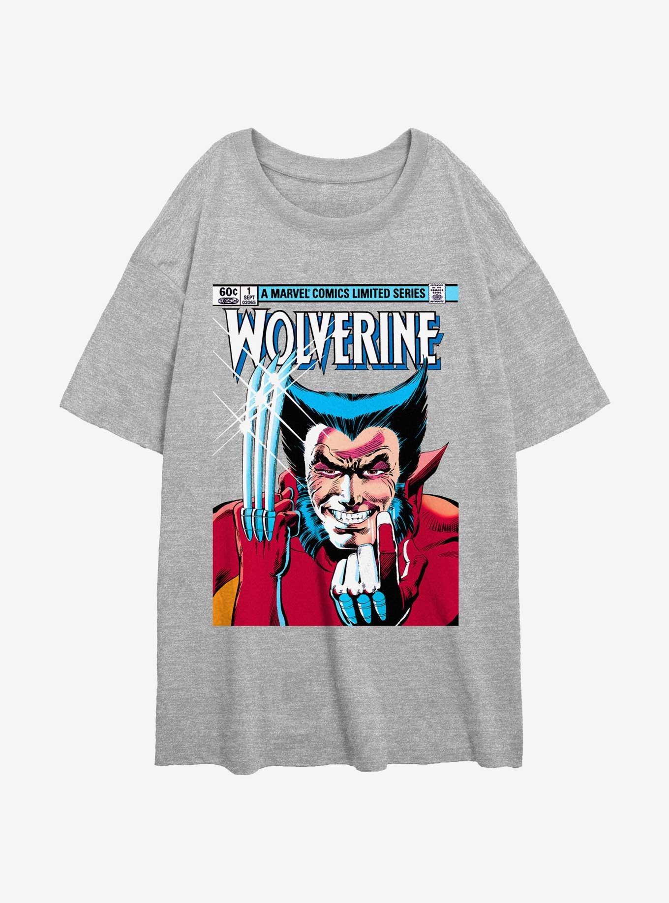 Wolverine 1st Issue Comic Cover Girls Oversized T-Shirt, ATH HTR, hi-res