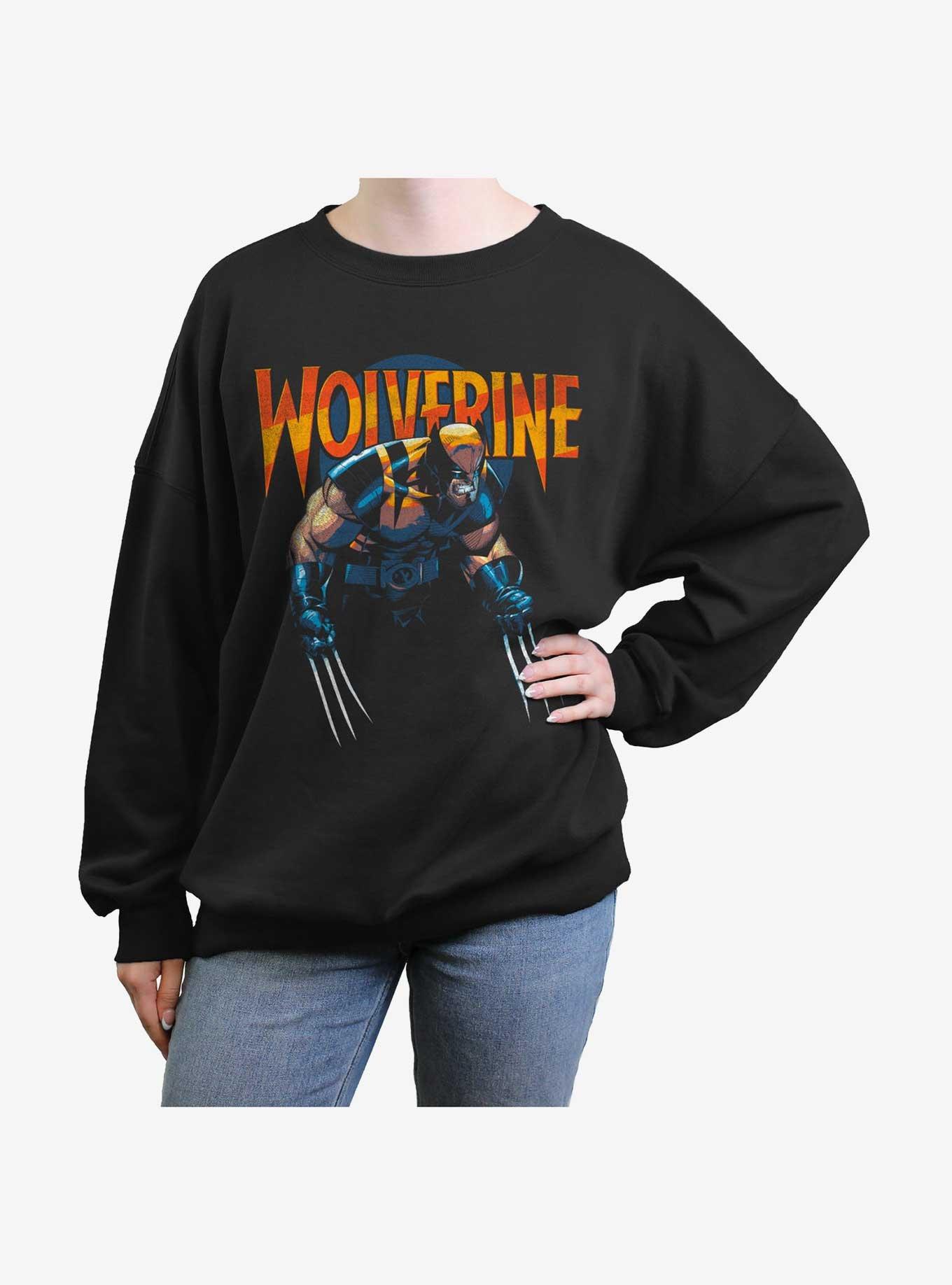 Wolverine Dark Wolverine Girls Oversized Sweatshirt, BLACK, hi-res